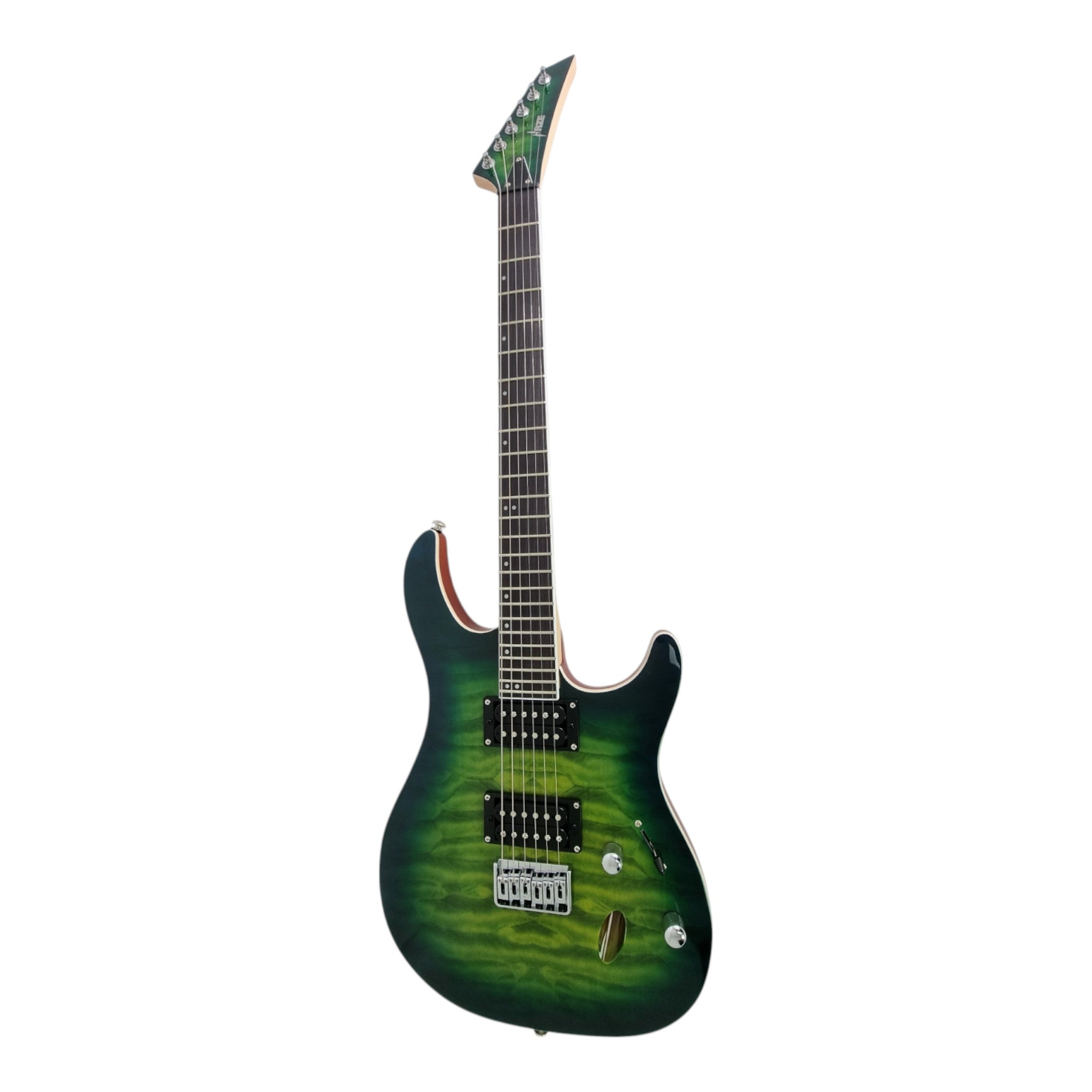 Haze PRESTIGE Quilted Green Electric Guitar with Dual Humbuckers