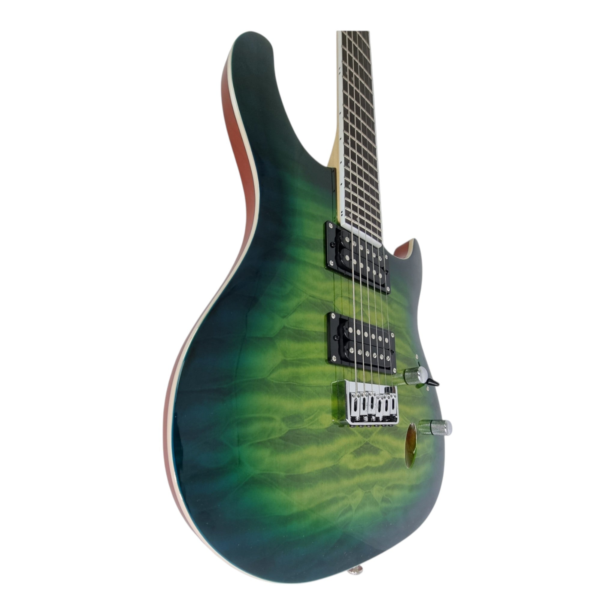 Haze PRESTIGE Quilted Green Electric Guitar with Dual Humbuckers