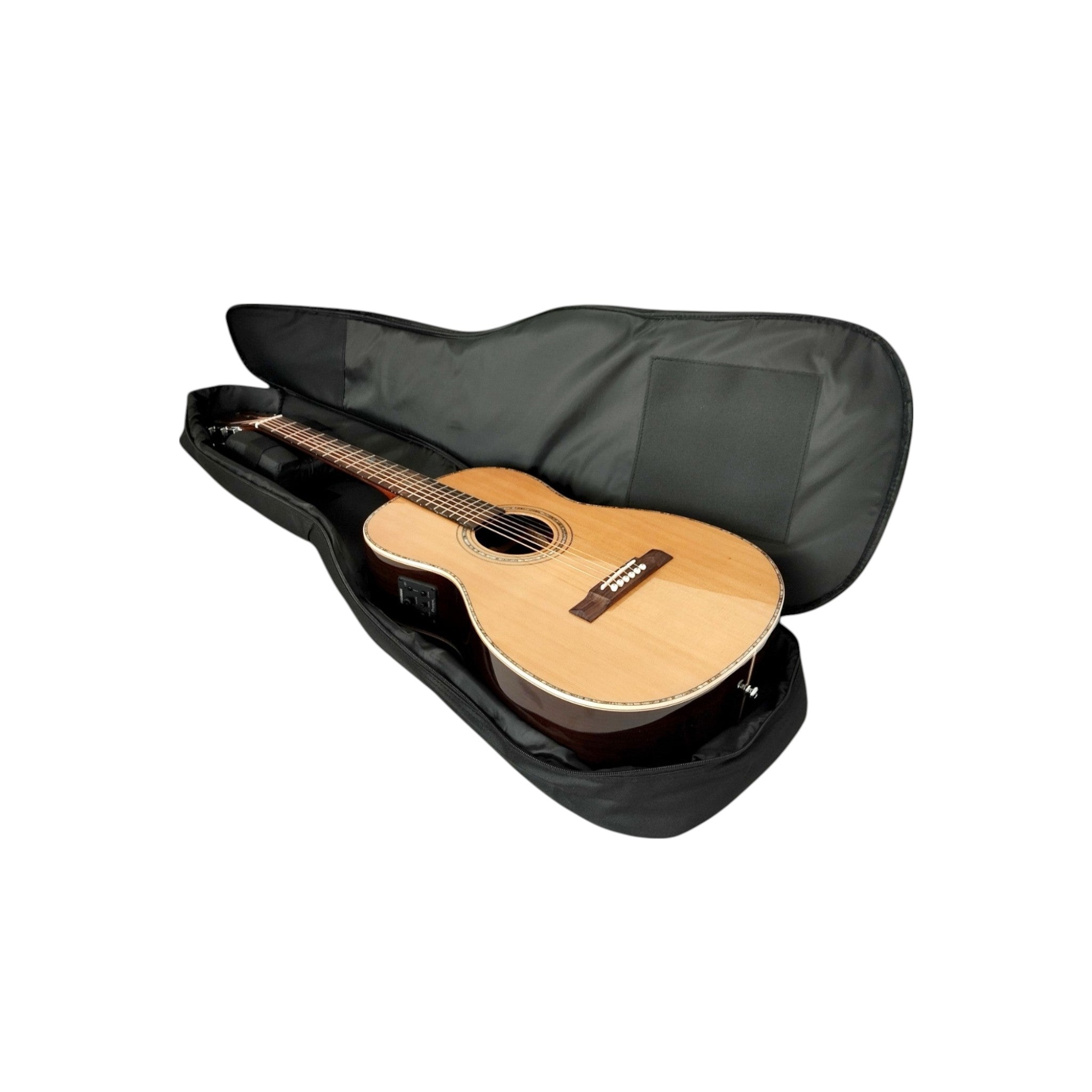 Haze Lotus CREQ Concert Acoustic-Electric Guitar – Solid Cedar Top, Gloss Natural, Abalone Vine Inlay