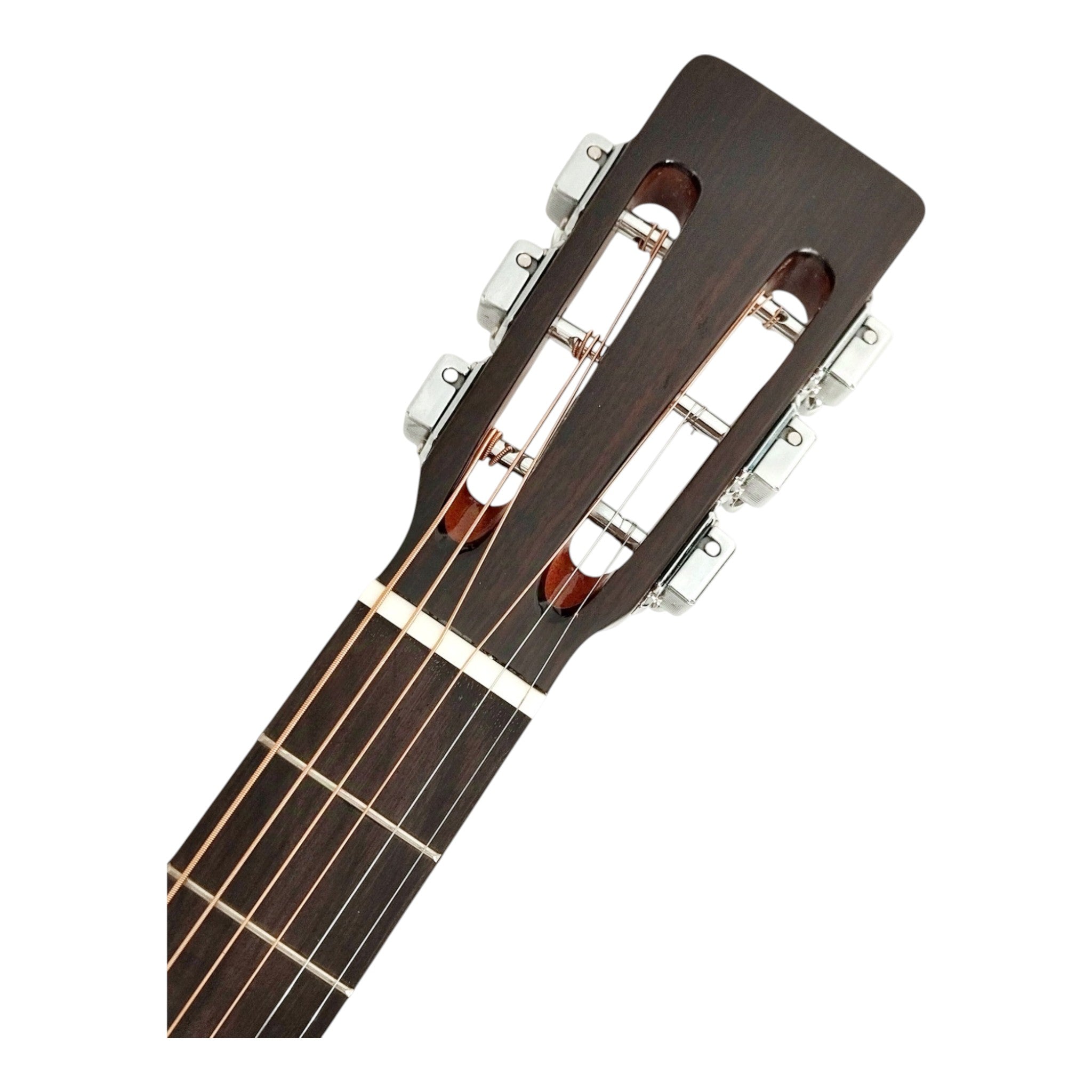 Haze LOTUS Parlor Acoustic Guitar – Solid Cedar Top, Gloss Natural, Abalone Vine Inlay