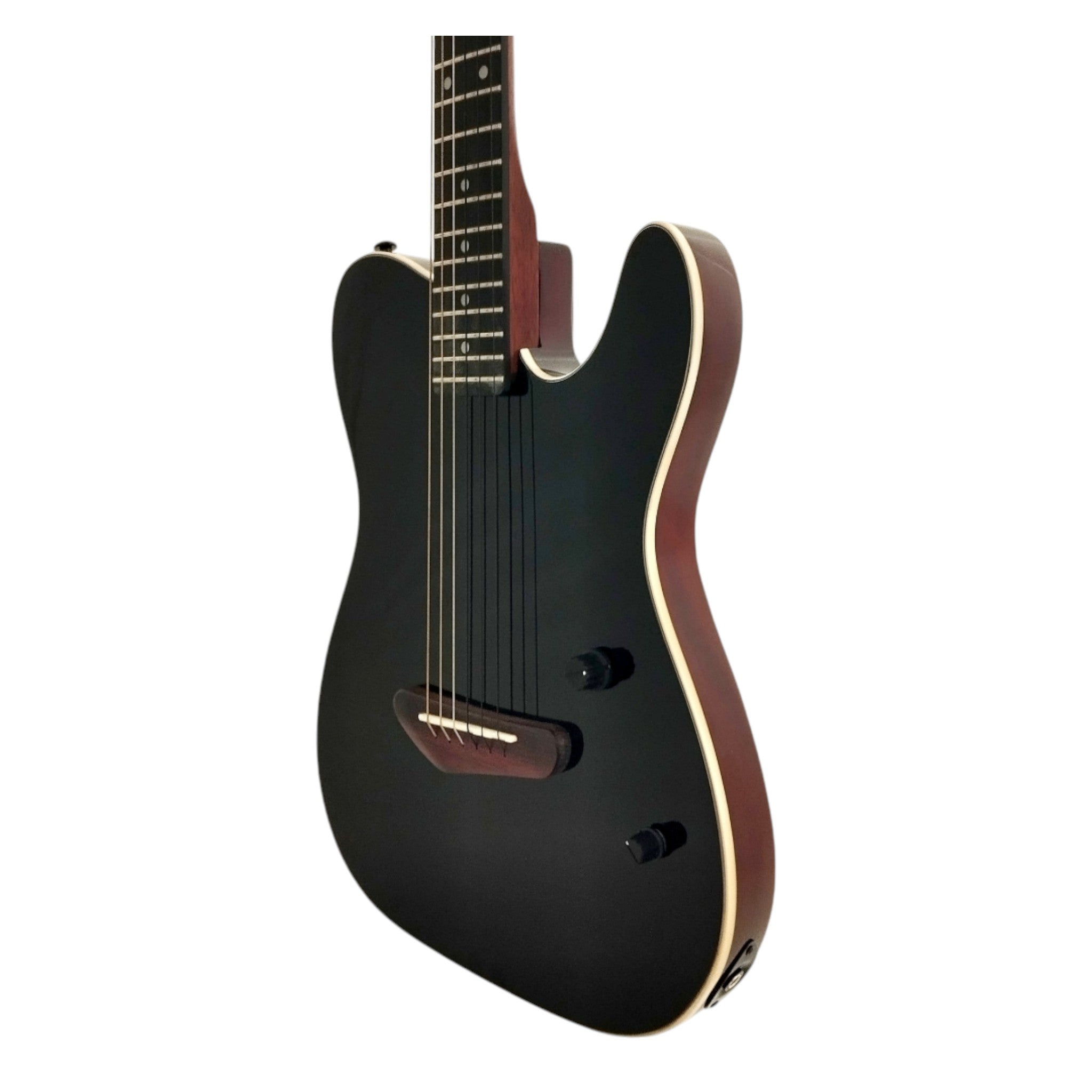 Haze MRE600 Black Silent Electric Guitar with Piezo Pickups