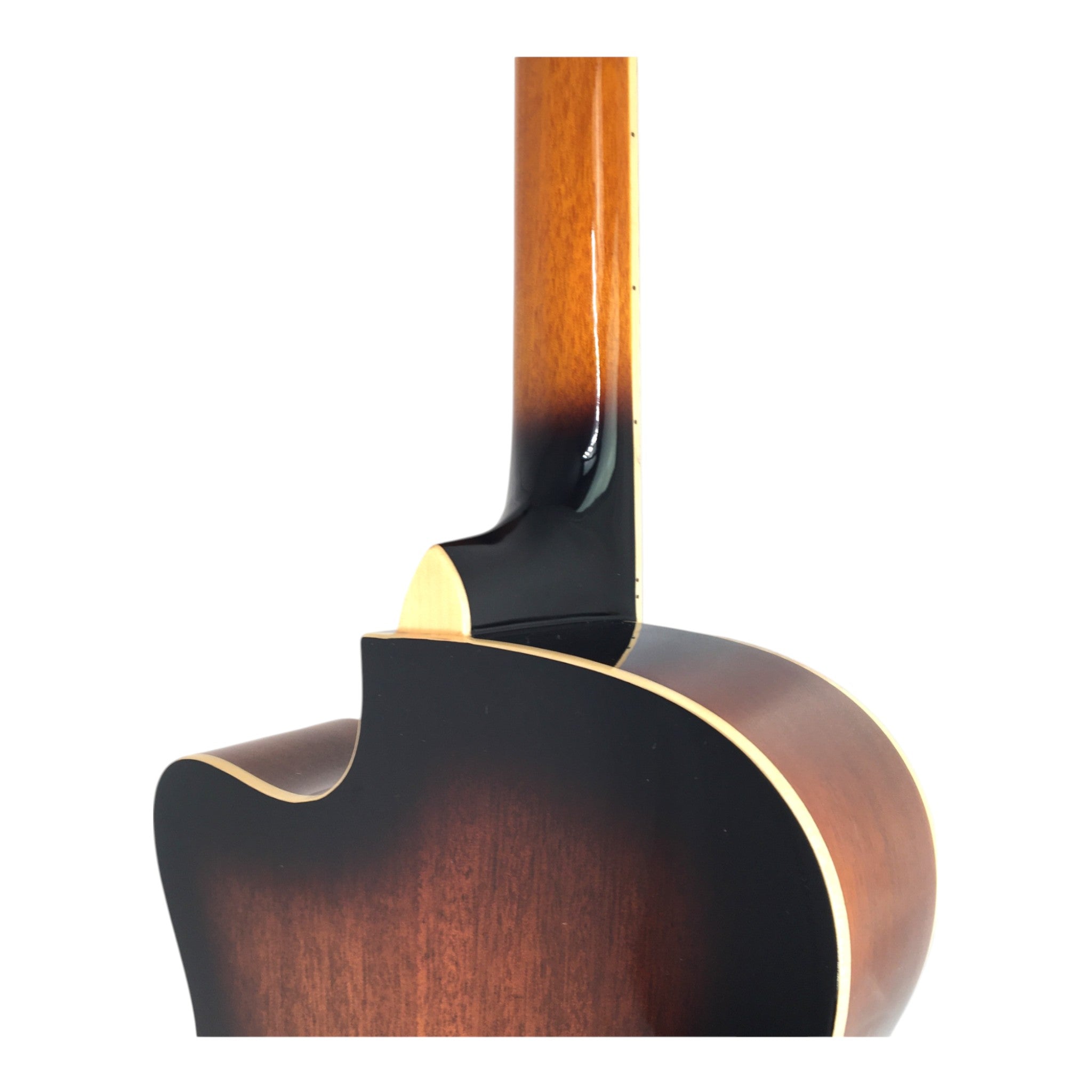 Haze SDG738 All-Mahogany Roundneck Resonator Guitar, Tobacco Sunburst with Bag