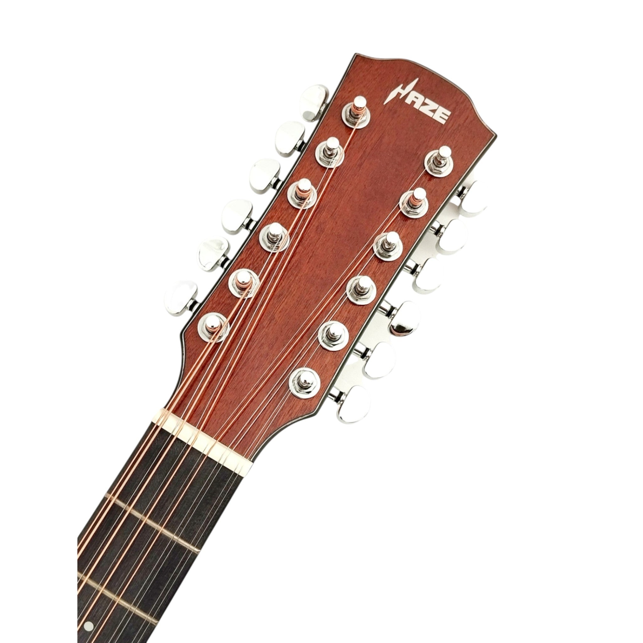 Haze SDG82812CHEQSM 12-String Hybrid Acoustic-Electric Guitar - Solid Mahogany Top Natural