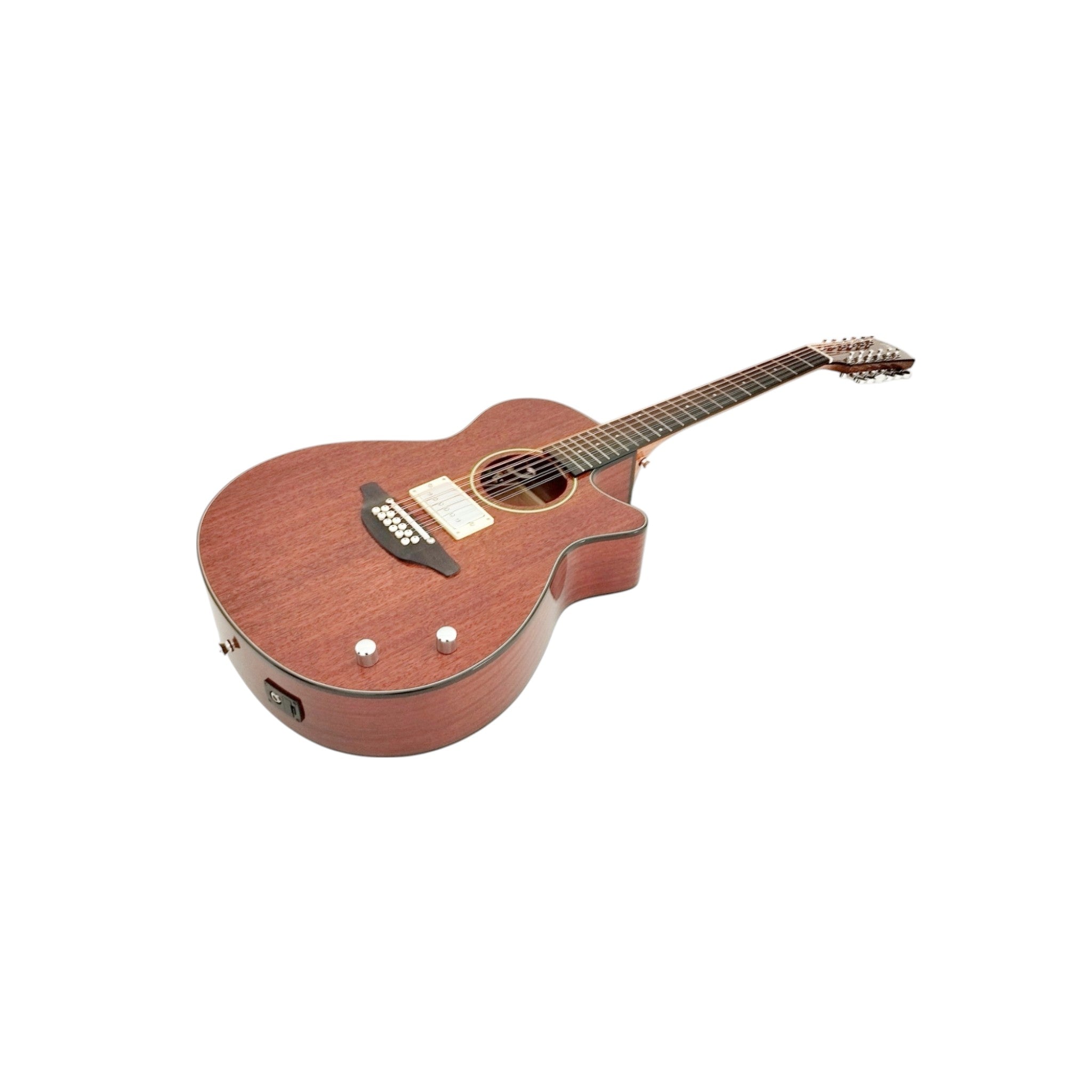 Haze SDG82812CHEQSM 12-String Hybrid Acoustic-Electric Guitar - Solid Mahogany Top Natural