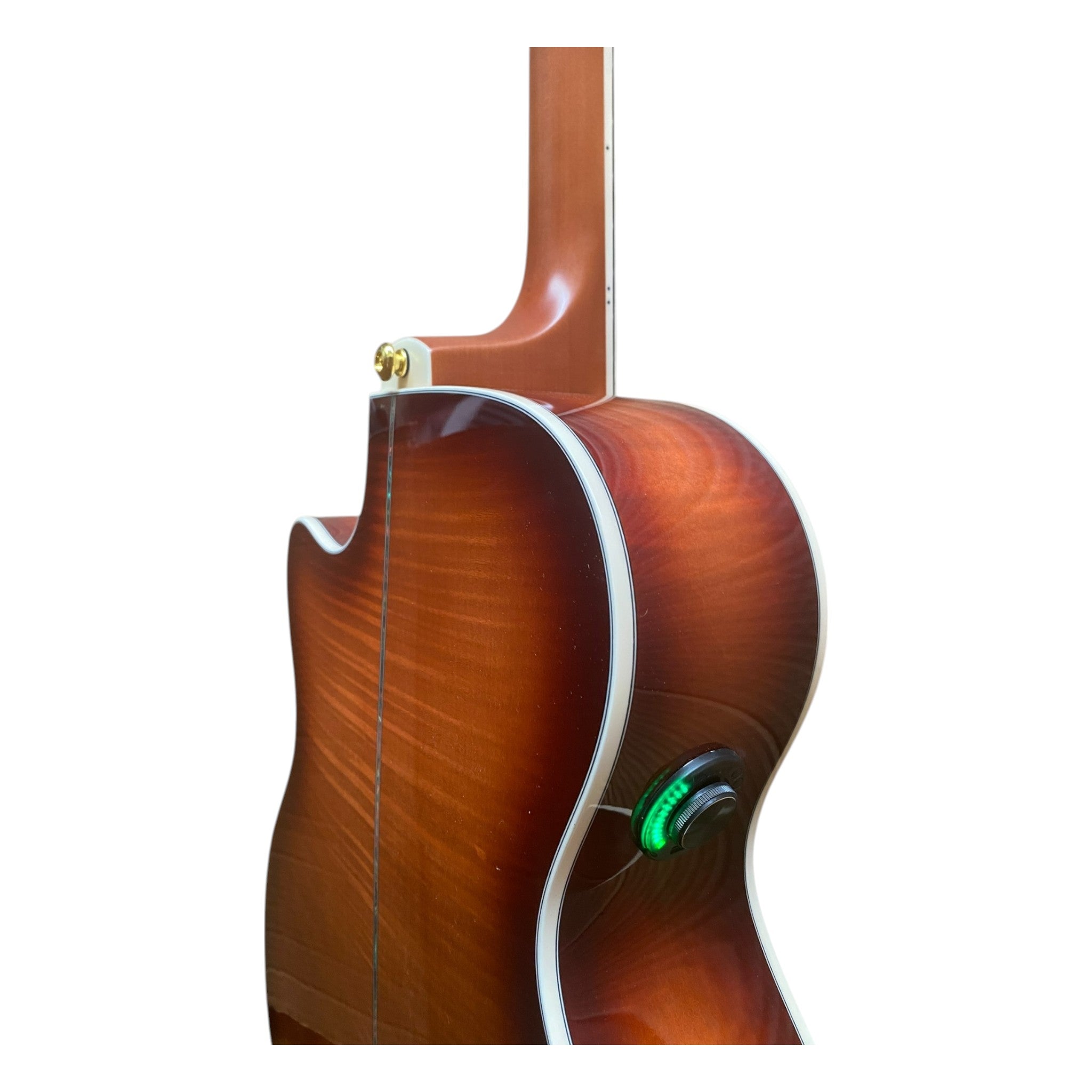 Haze SDG837 Smart Acoustic-Electric Guitar – Flame Maple, Gloss Sunburst, Built-In Reverb & Chorus