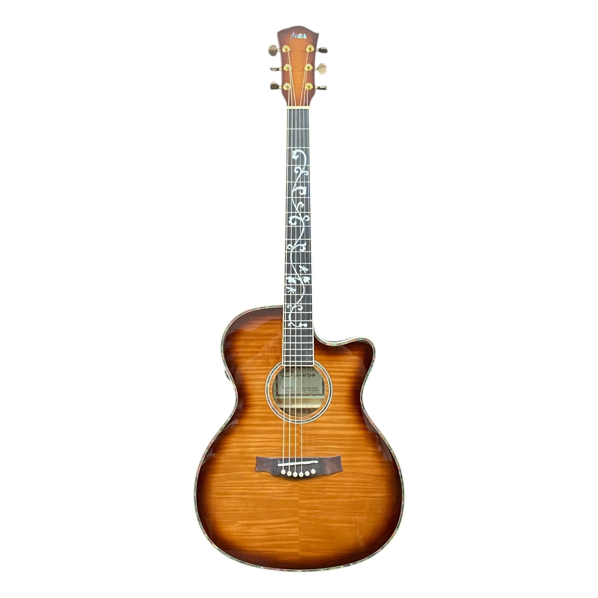 Haze SDG837 Smart Acoustic-Electric Guitar – Flame Maple, Gloss Sunburst, Built-In Reverb & Chorus