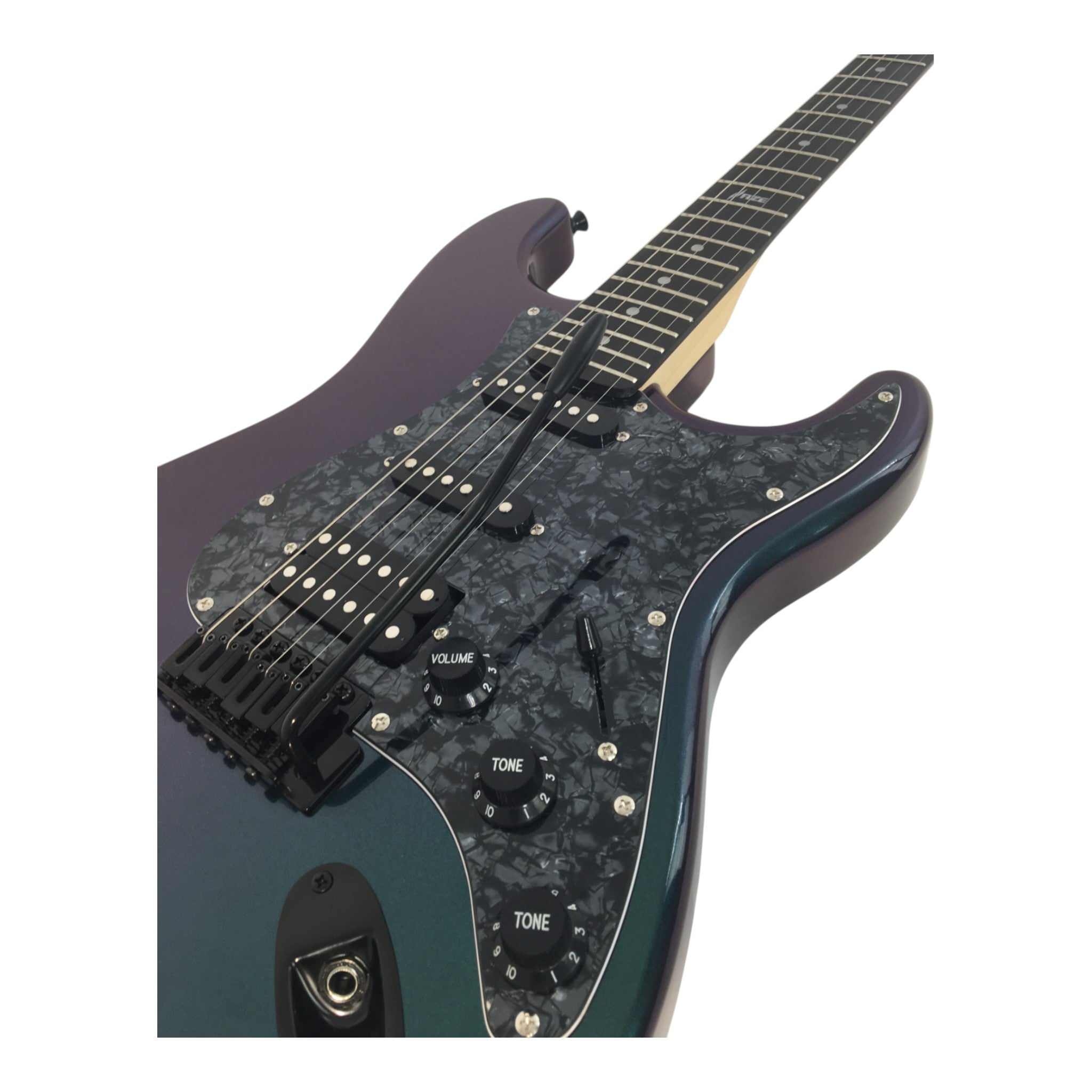 Haze SEG211 Chameleon Green/Purple HST Electric Guitar + 10W Amp. (Optional)