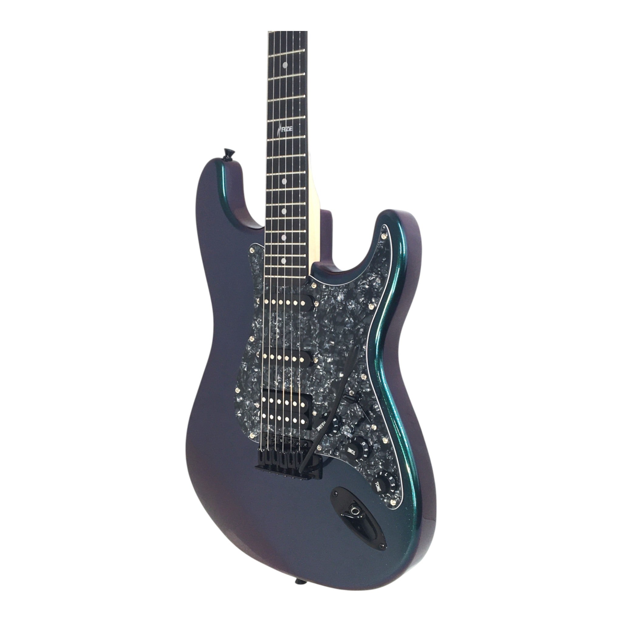 Haze SEG211 Chameleon Green/Purple HST Electric Guitar + 10W Amp. (Optional)