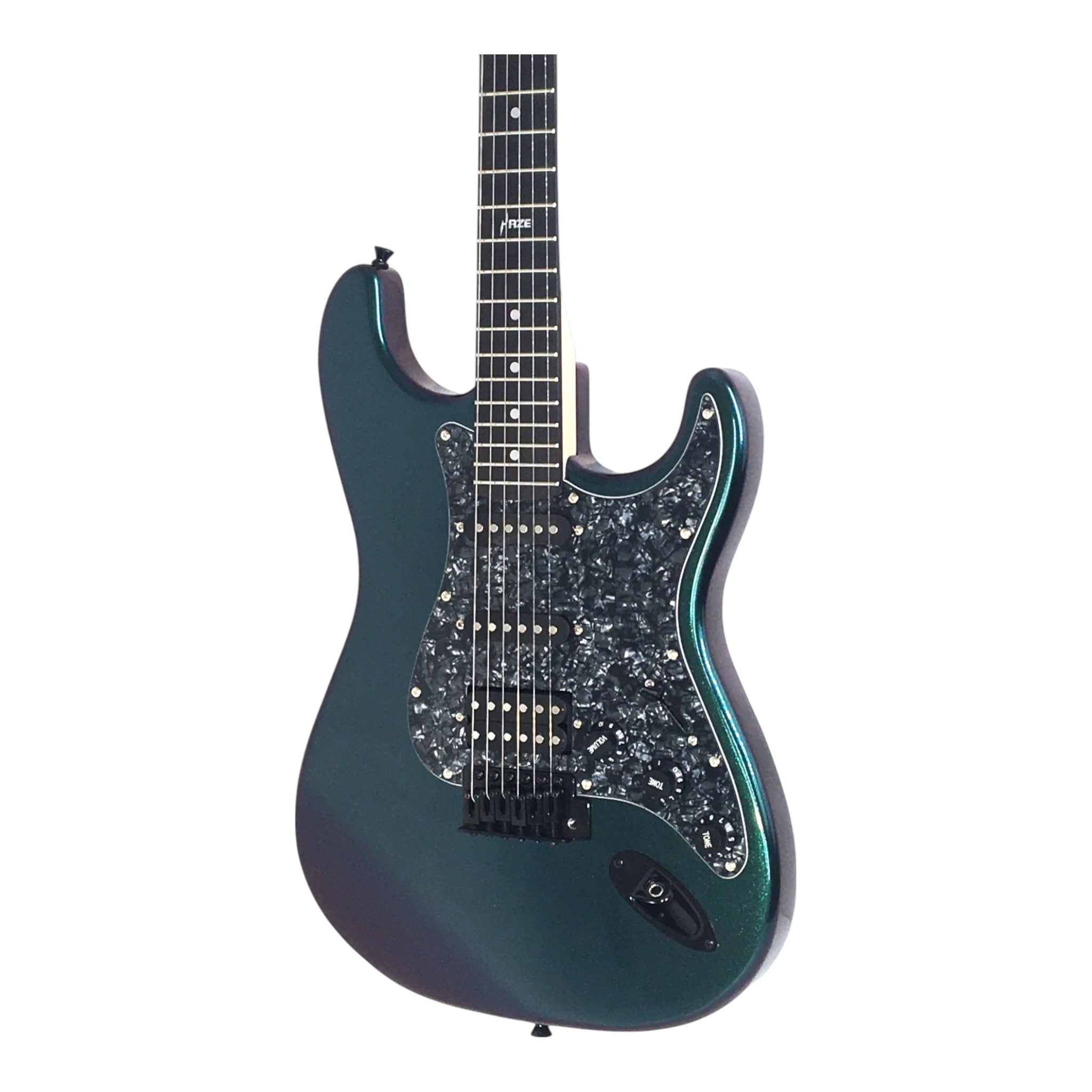 Haze SEG211 Chameleon Green/Purple HST Electric Guitar + 10W Amp. (Optional)