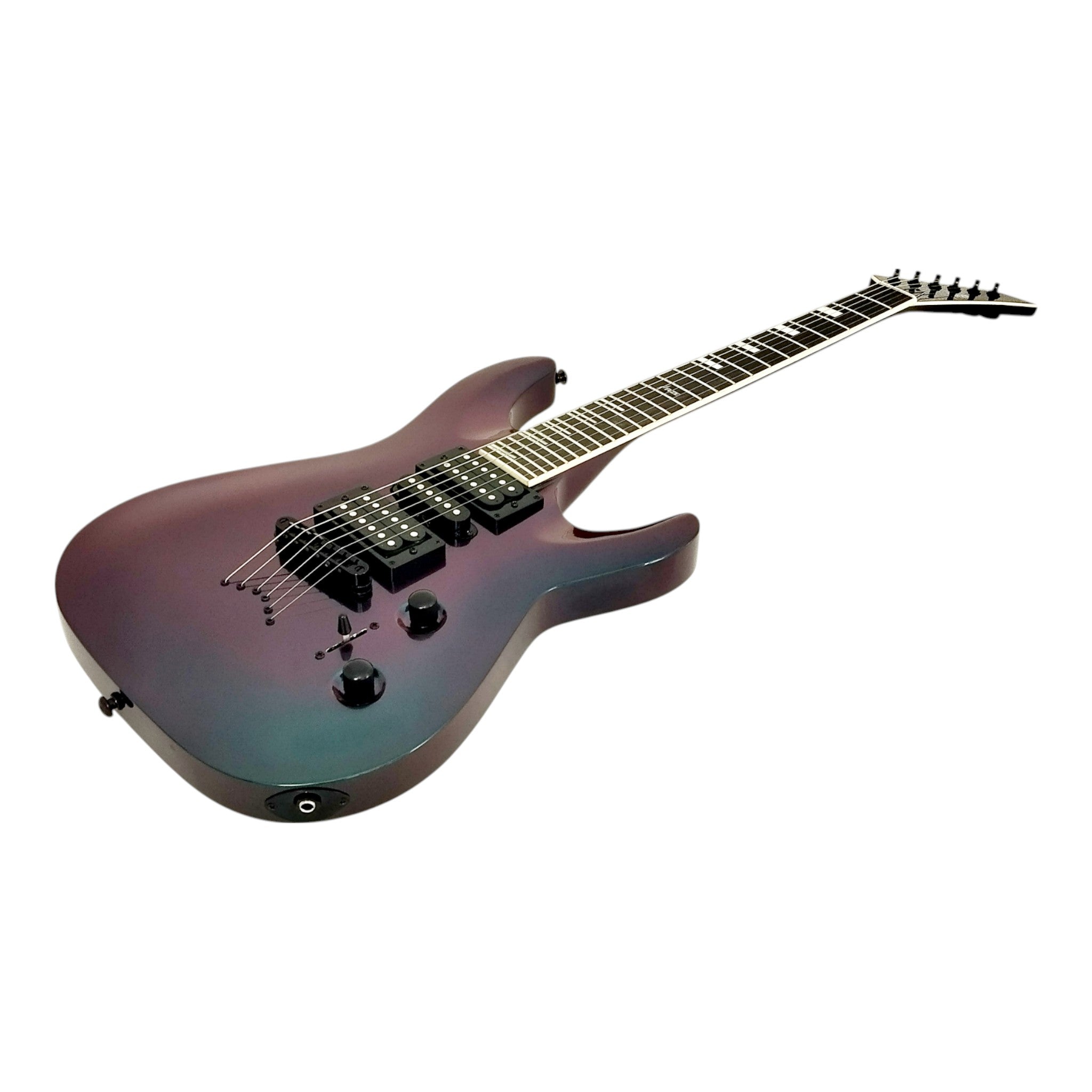 Haze SEG258 Chameleon Green/Purple Electric Guitar with HSH Pickups and Double Cutaway