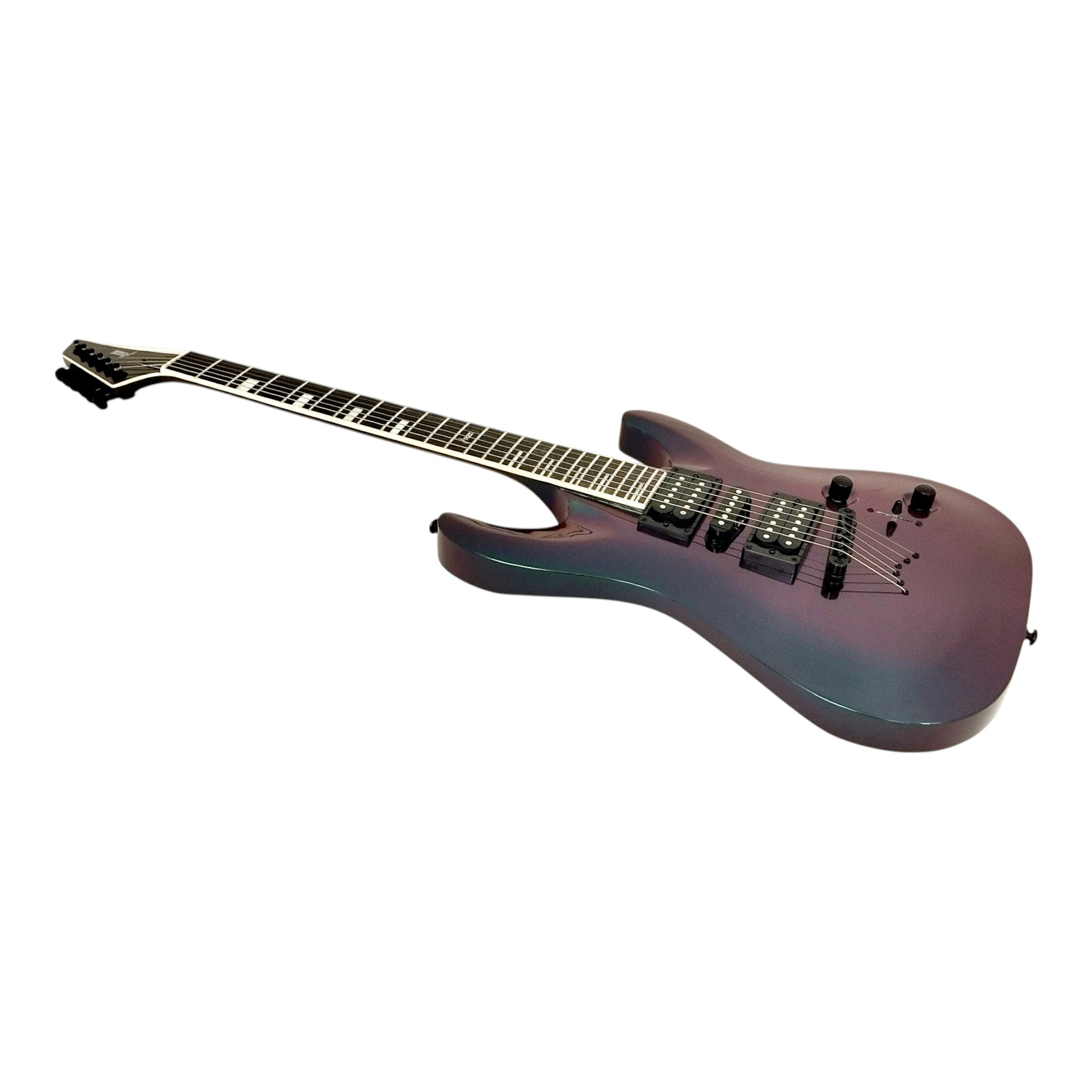 Haze SEG258 Chameleon Green/Purple Electric Guitar with HSH Pickups and Double Cutaway