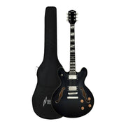 Haze SEG272 Black Semi-Hollow Electric Guitar with Dual Humbuckers