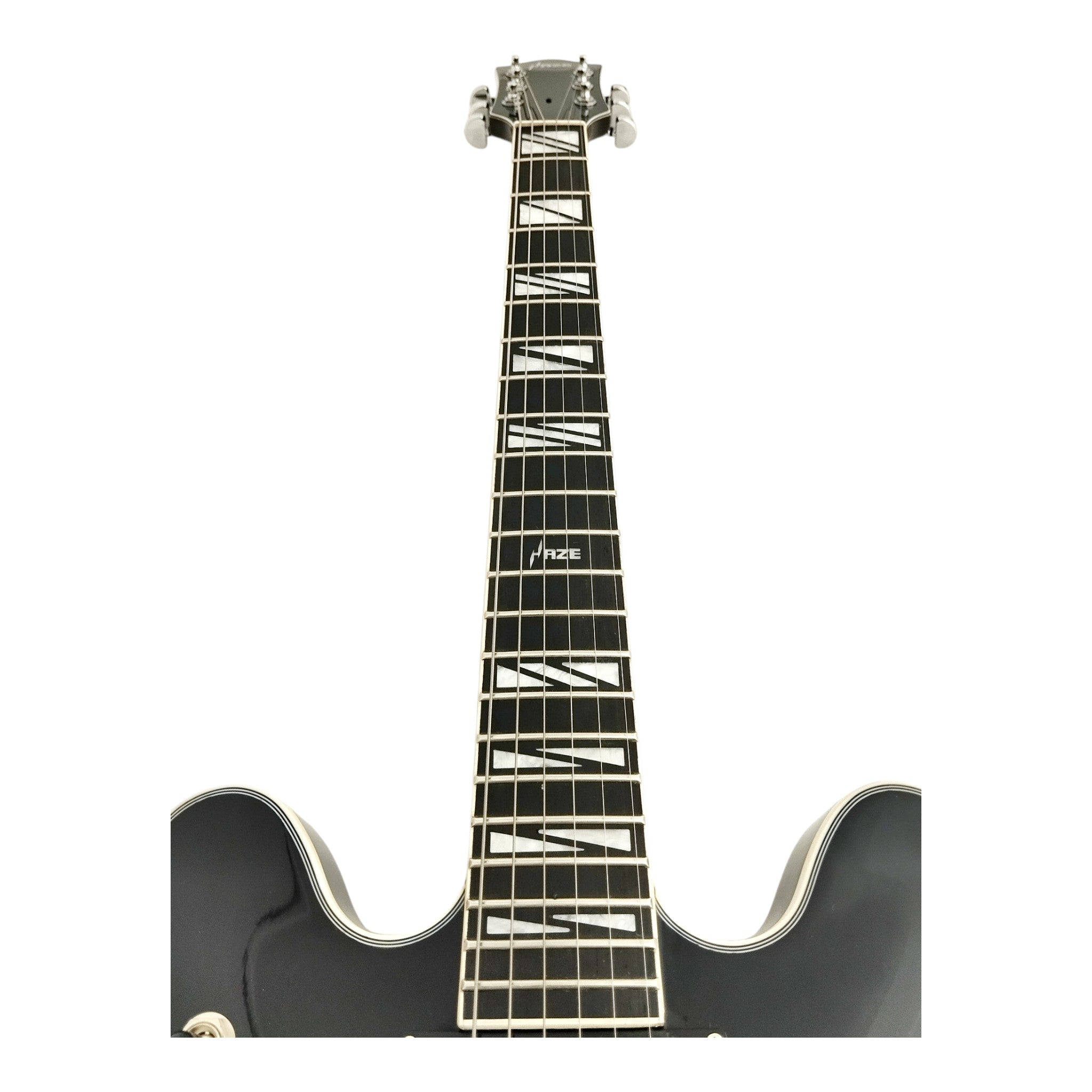 Haze SEG272 Black Semi-Hollow Electric Guitar with Dual Humbuckers