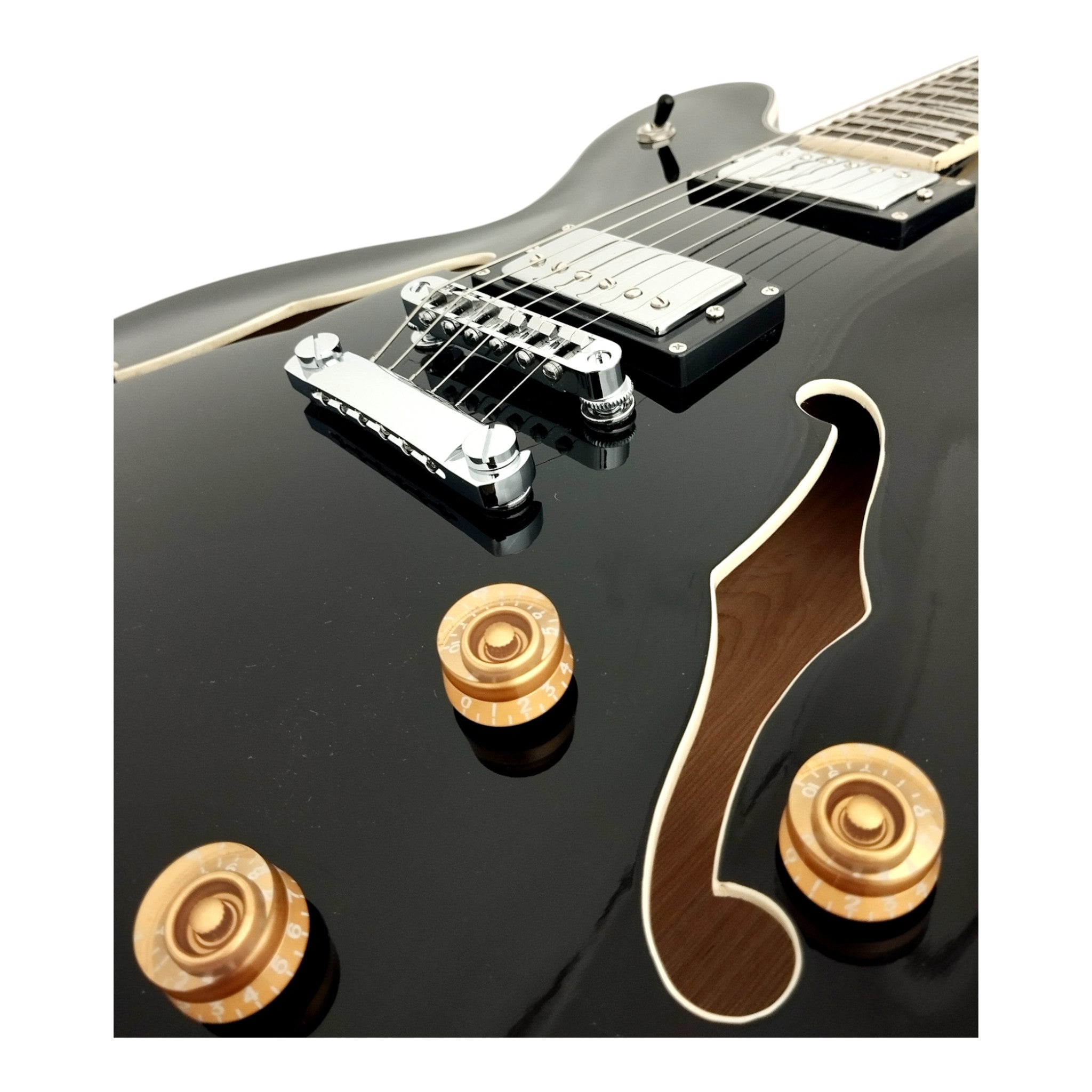 Haze SEG272 Black Semi-Hollow Electric Guitar with Dual Humbuckers