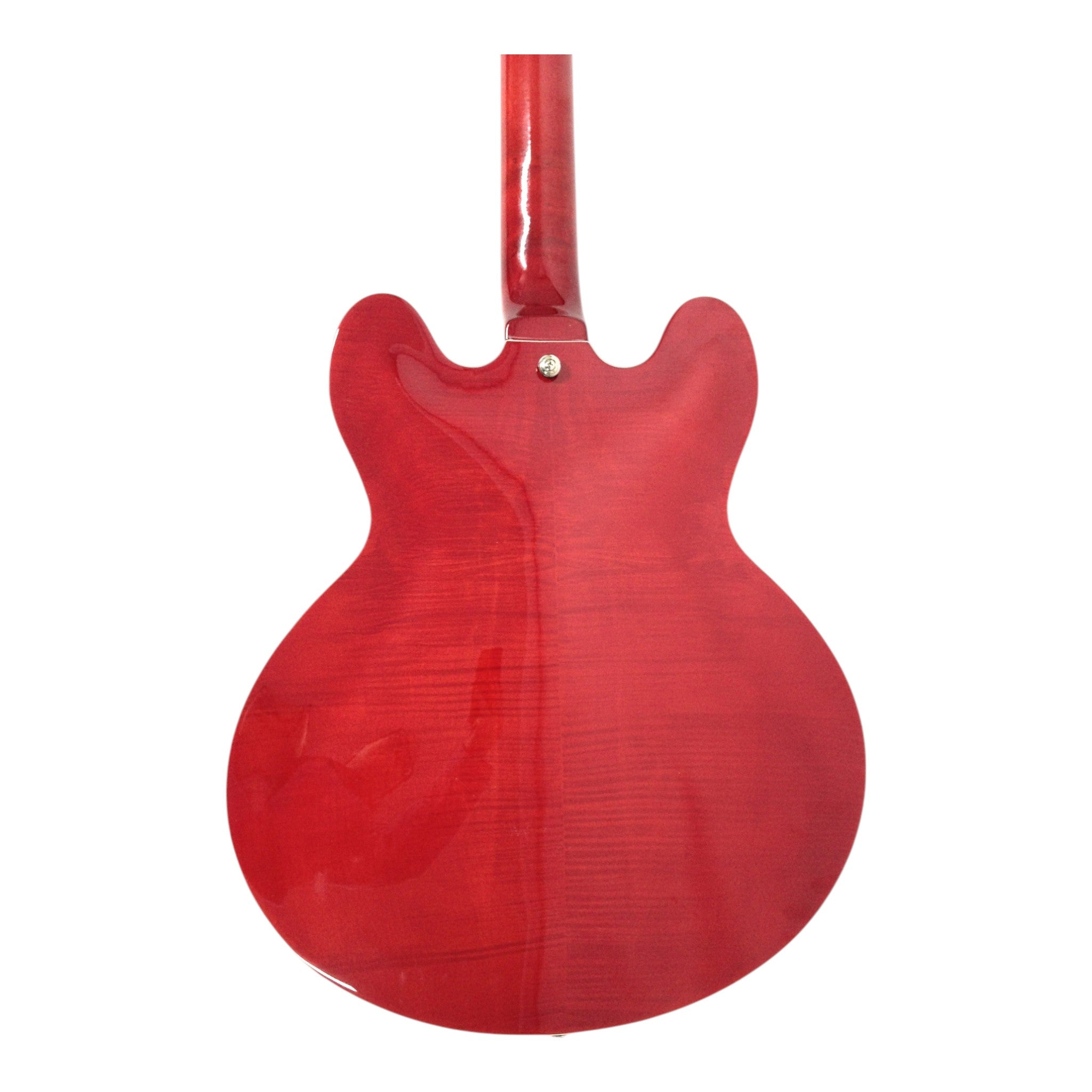 Haze SEG272 Cherry Red Left-Handed Semi-Hollow Electric Guitar with Dual Humbuckers