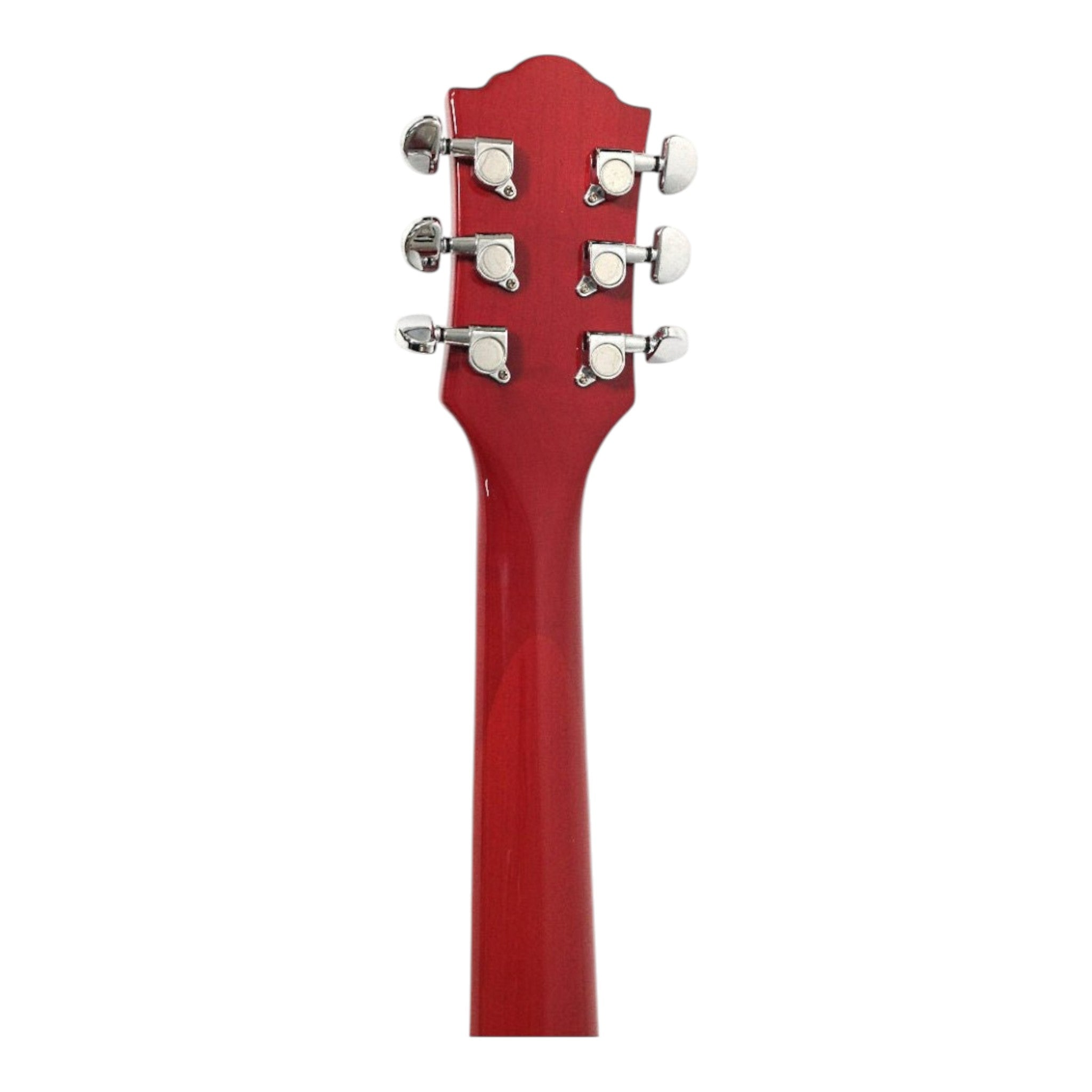 Haze SEG272 Cherry Red Left-Handed Semi-Hollow Electric Guitar with Dual Humbuckers