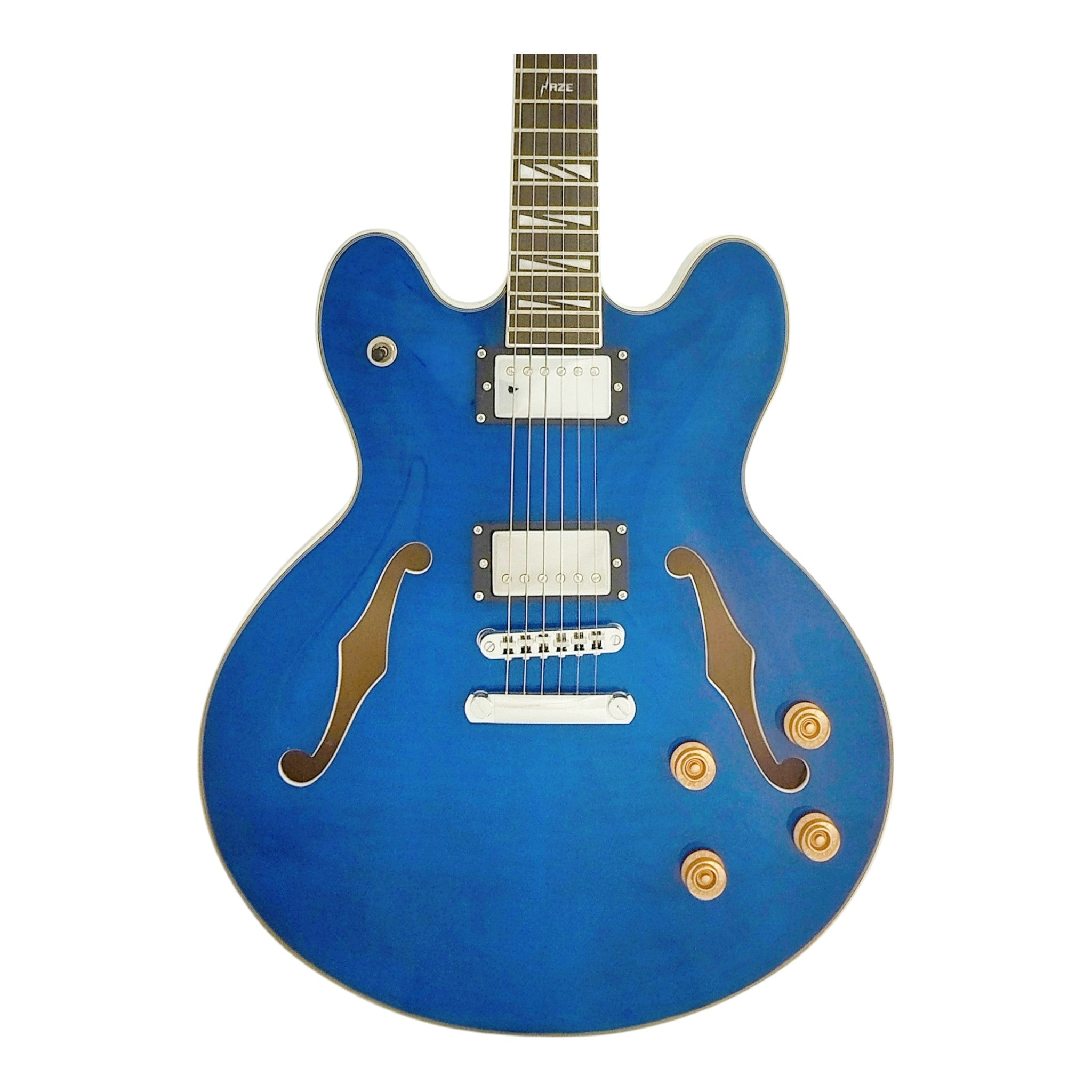 Haze SEG272 Deep Blue Semi-Hollow Electric Guitar with Dual Humbuckers