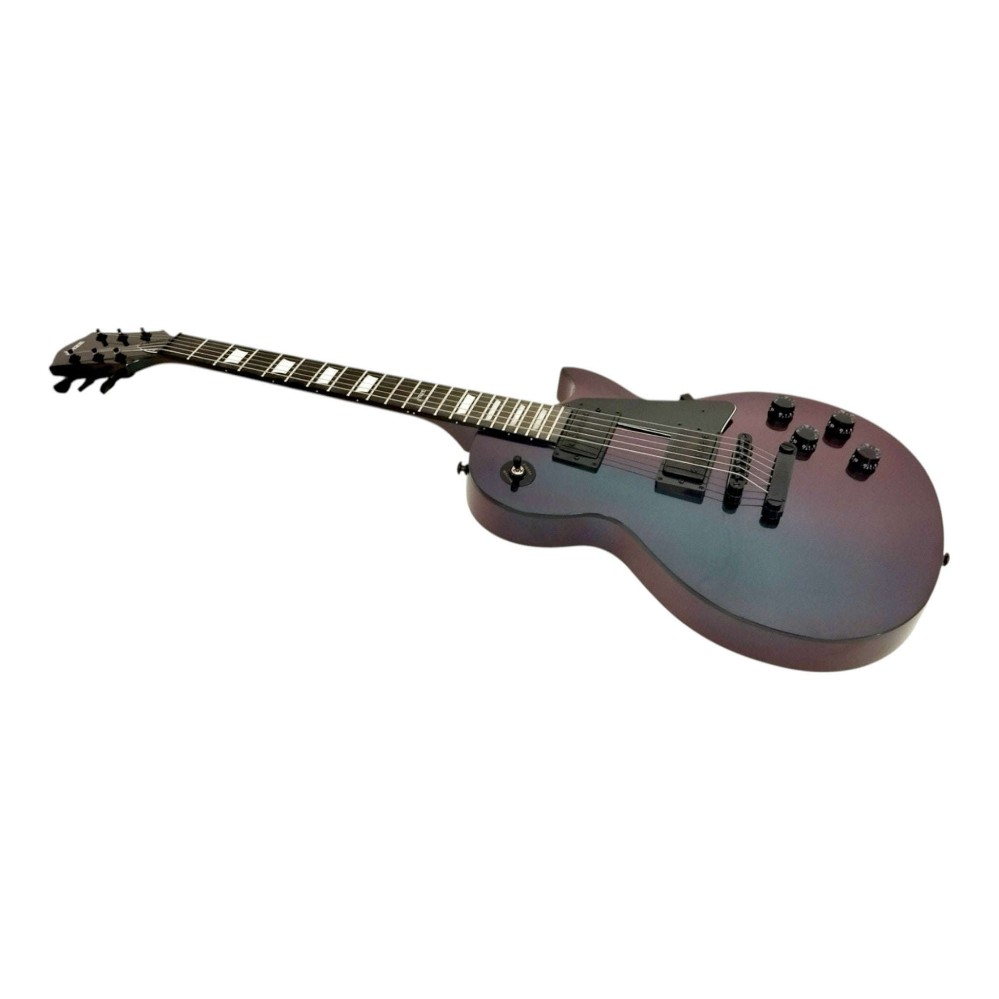 Haze SEG277V Chameleon Green/Purple Electric Guitar with Dual Humbuckers