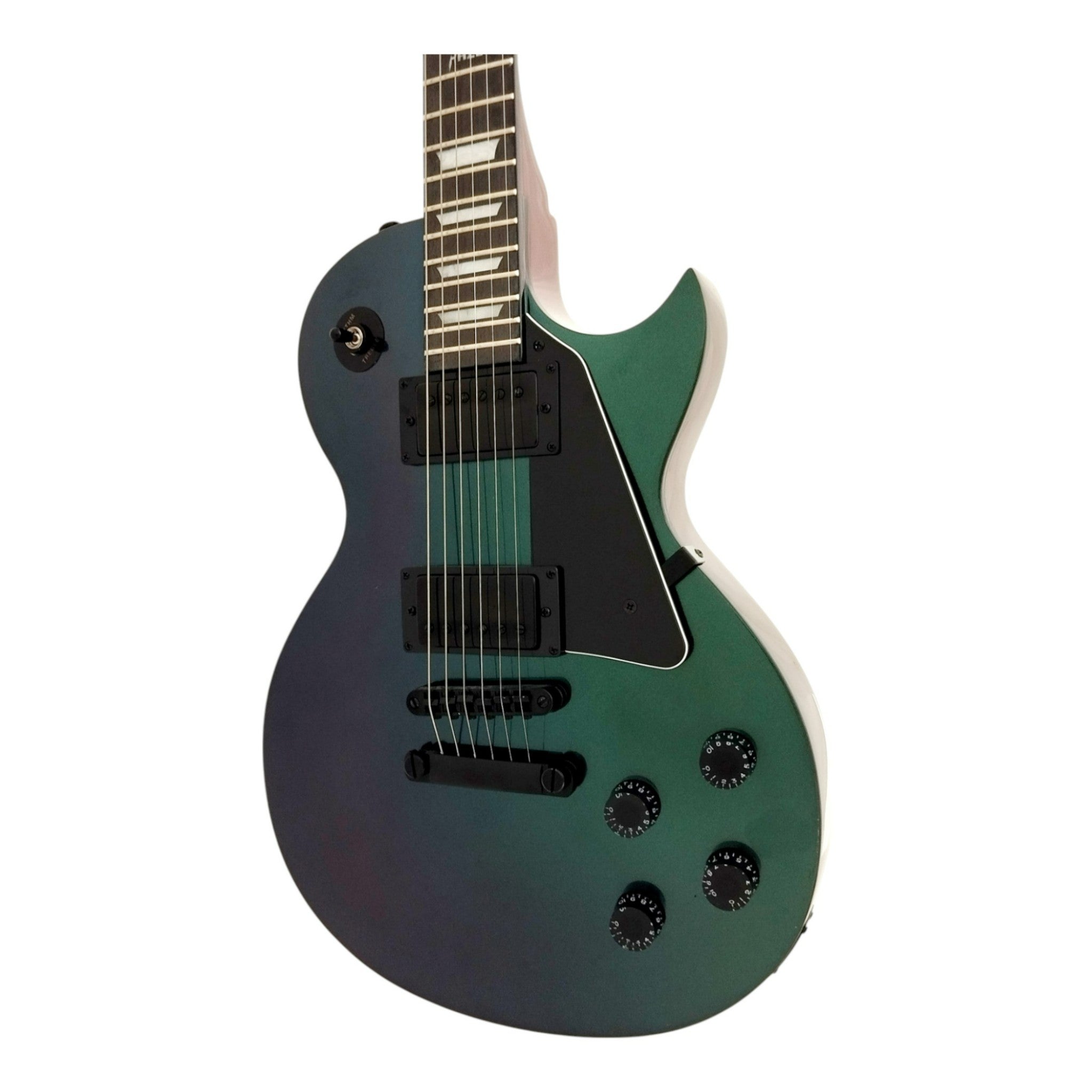 Haze SEG277V Chameleon Green/Purple Electric Guitar with Dual Humbuckers