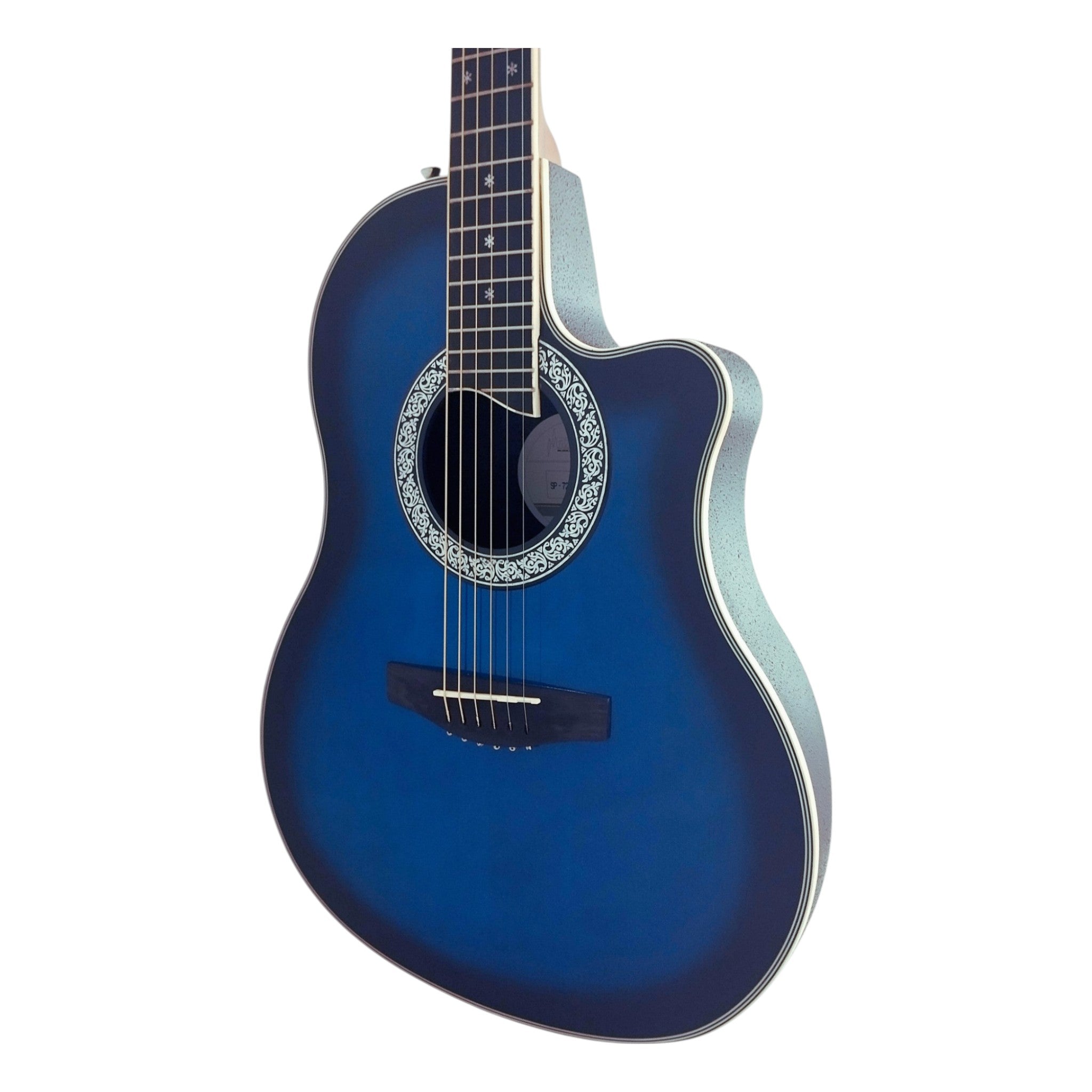 Haze SP721CEQBLS Roundback Built-In Pickups/Tuner Acoustic Guitar - Blue with Accessories and 10W Amp. (Optional)