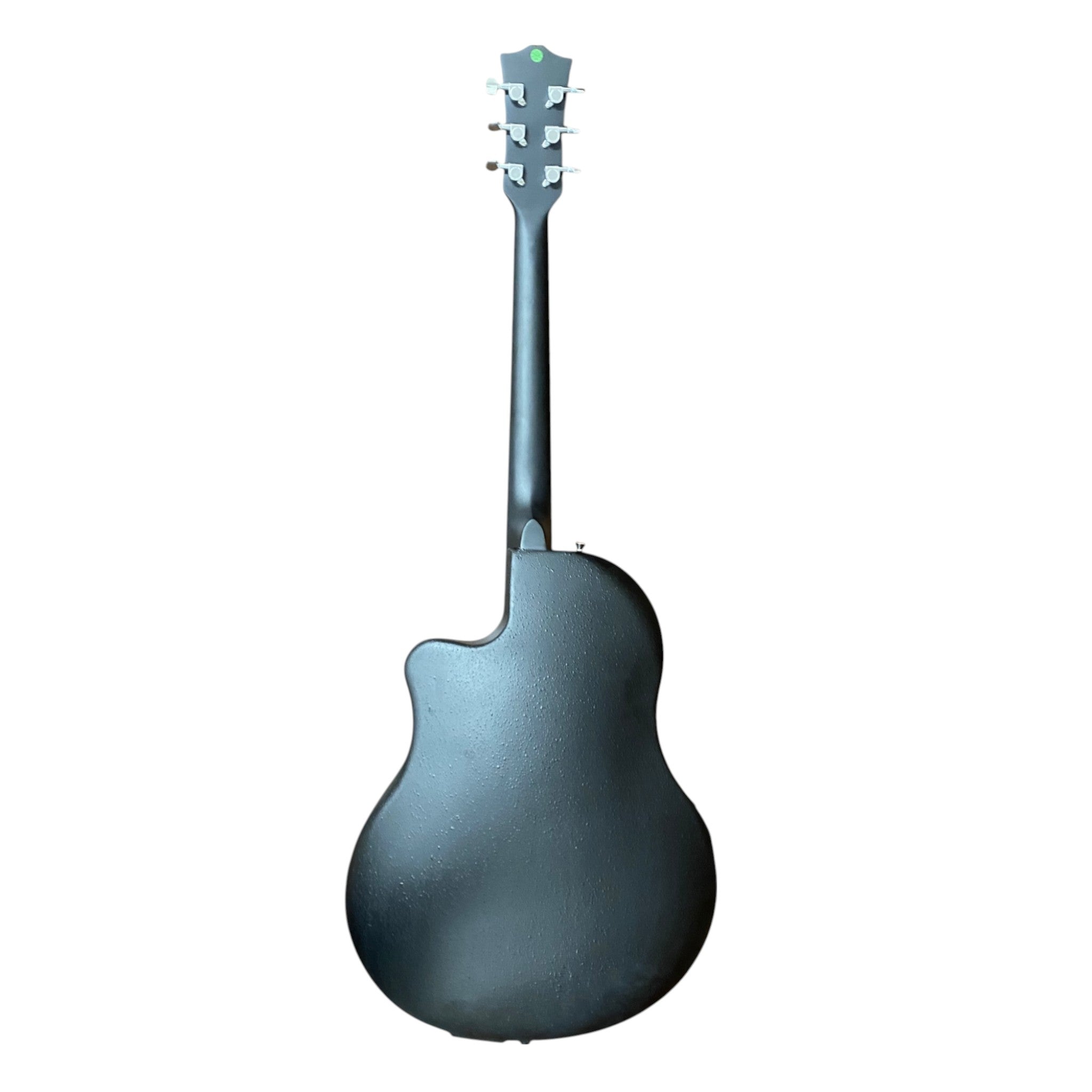 Haze SP721CEQMBK Roundback Built-In Pickups Fibre Glass Back Acoustic Guitar - Black