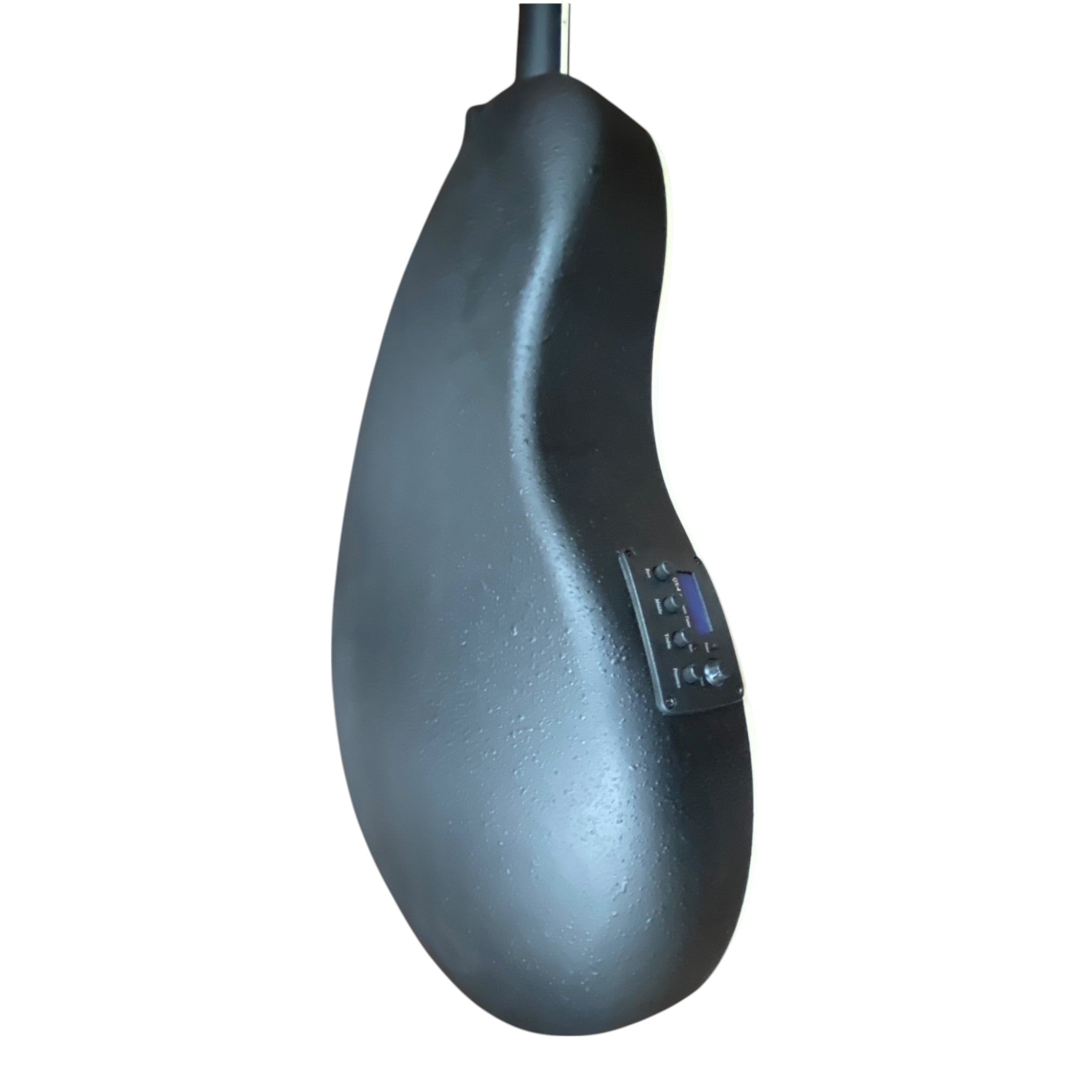 Haze SP721CEQMBK Roundback Built-In Pickups Fibre Glass Back Acoustic Guitar - Black