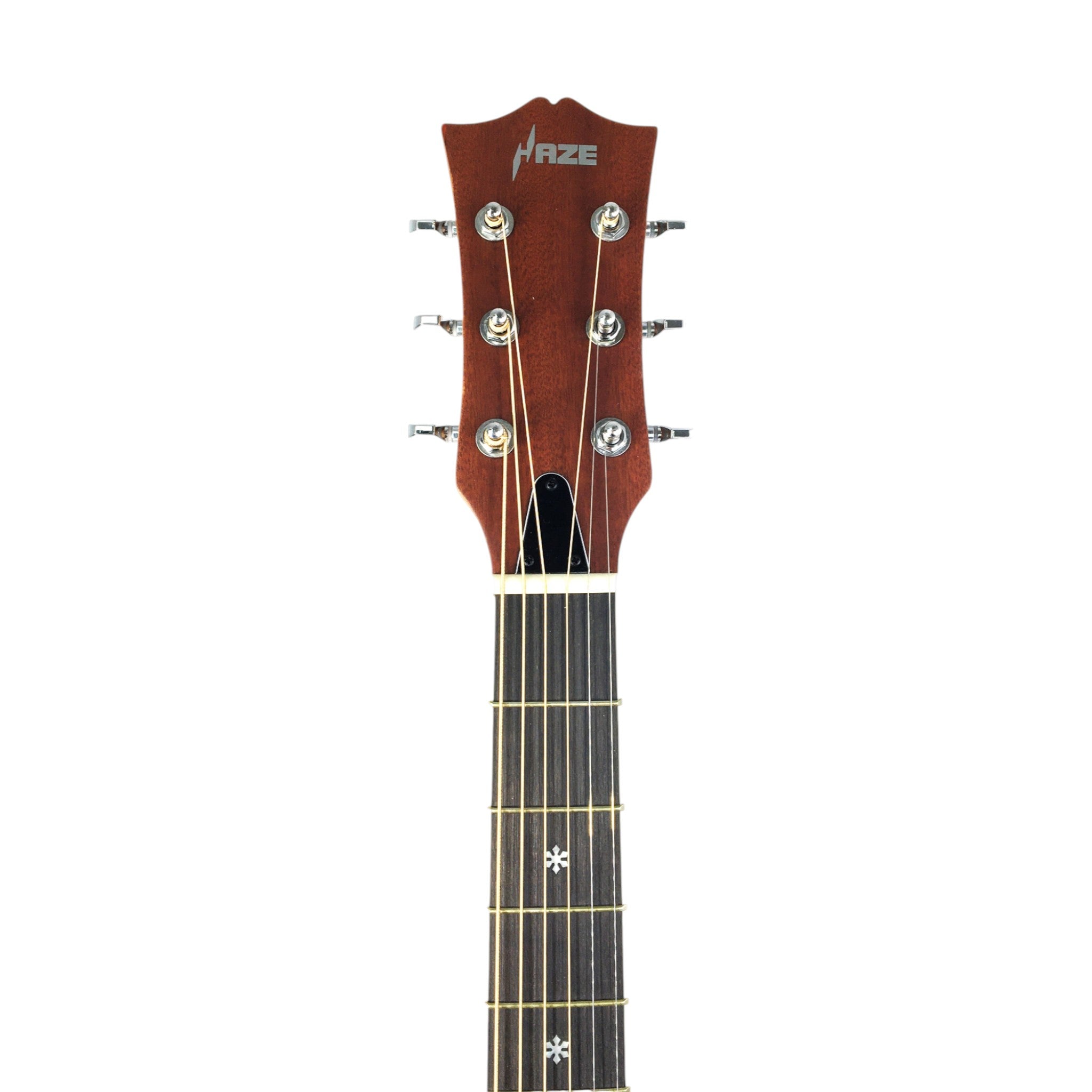 Haze SP721CEQN Fibre Glass Roundback Built-In Pickups/Tuner Acoustic Guitar - Natural with Accessories and 10W Amp. (Optional)