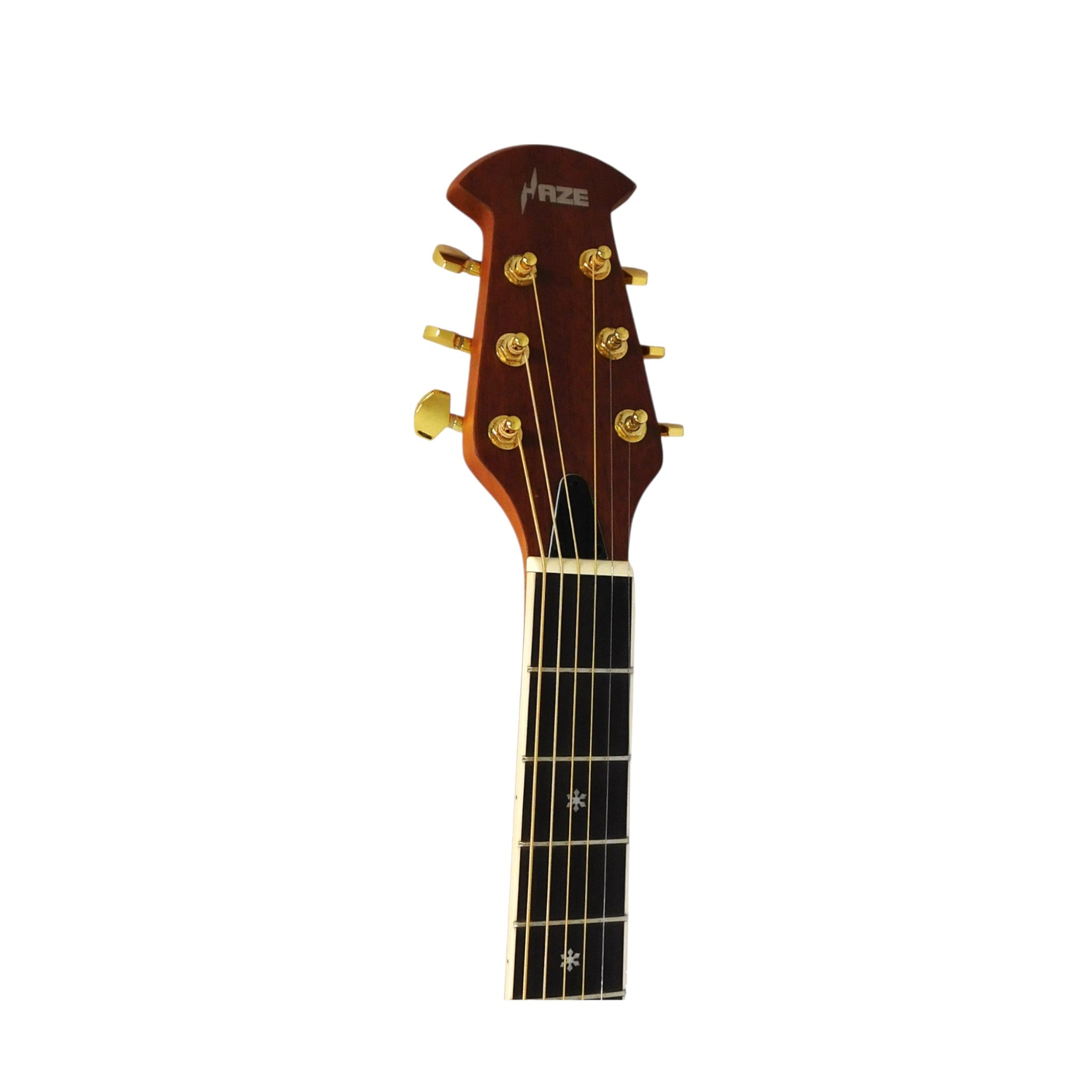 Haze SP723CEQBK Roundback Acoustic Guitar with Built-In Pickups & Tuner – Black, Includes Accessories & Optional 10W Amp