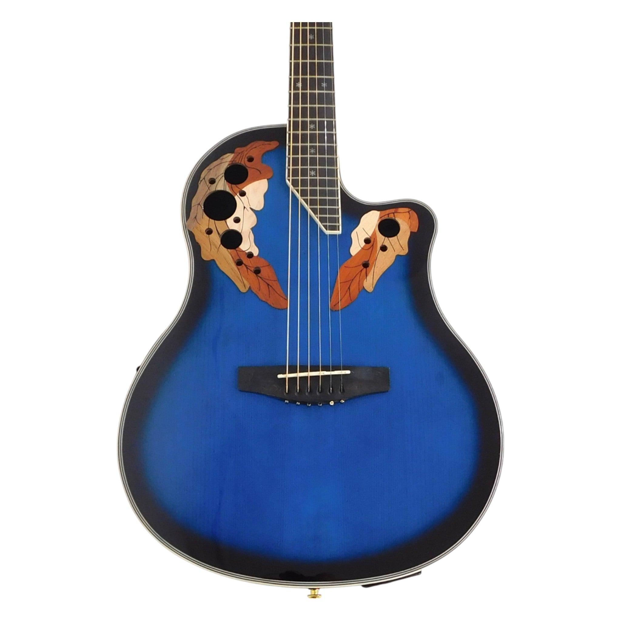 Haze SP723CEQBLS Fibre Glass Roundback Built-In Pickups/Tuner Acoustic Guitar - Blue with Accessories and 10W Amp. (Optional)