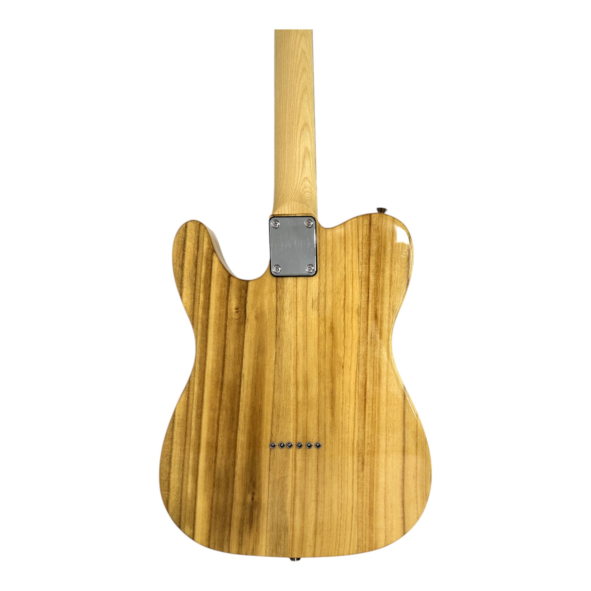 Haze TL190 Quilted Natural Semi-Hollow Lightweight Electric Guitar with Single Coil Pickups