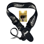 Haze HJKBK Black Guitar Strap Locks + Haze Strap Combo