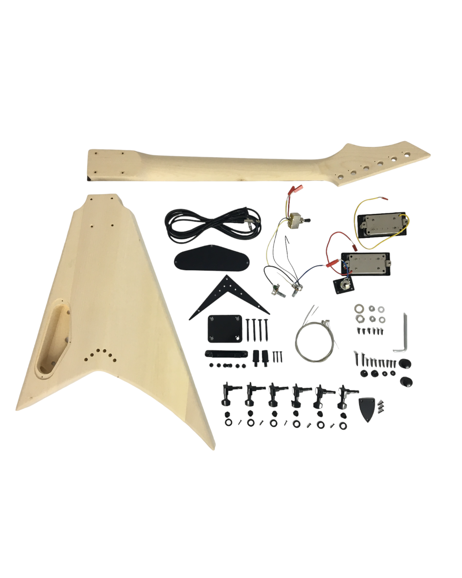 Pre-Order (Est. End of Jan 2026): HSFV1950BHDIY Solid Basswood Body Electric Guitar DIY Kit, No-Soldering, H-H