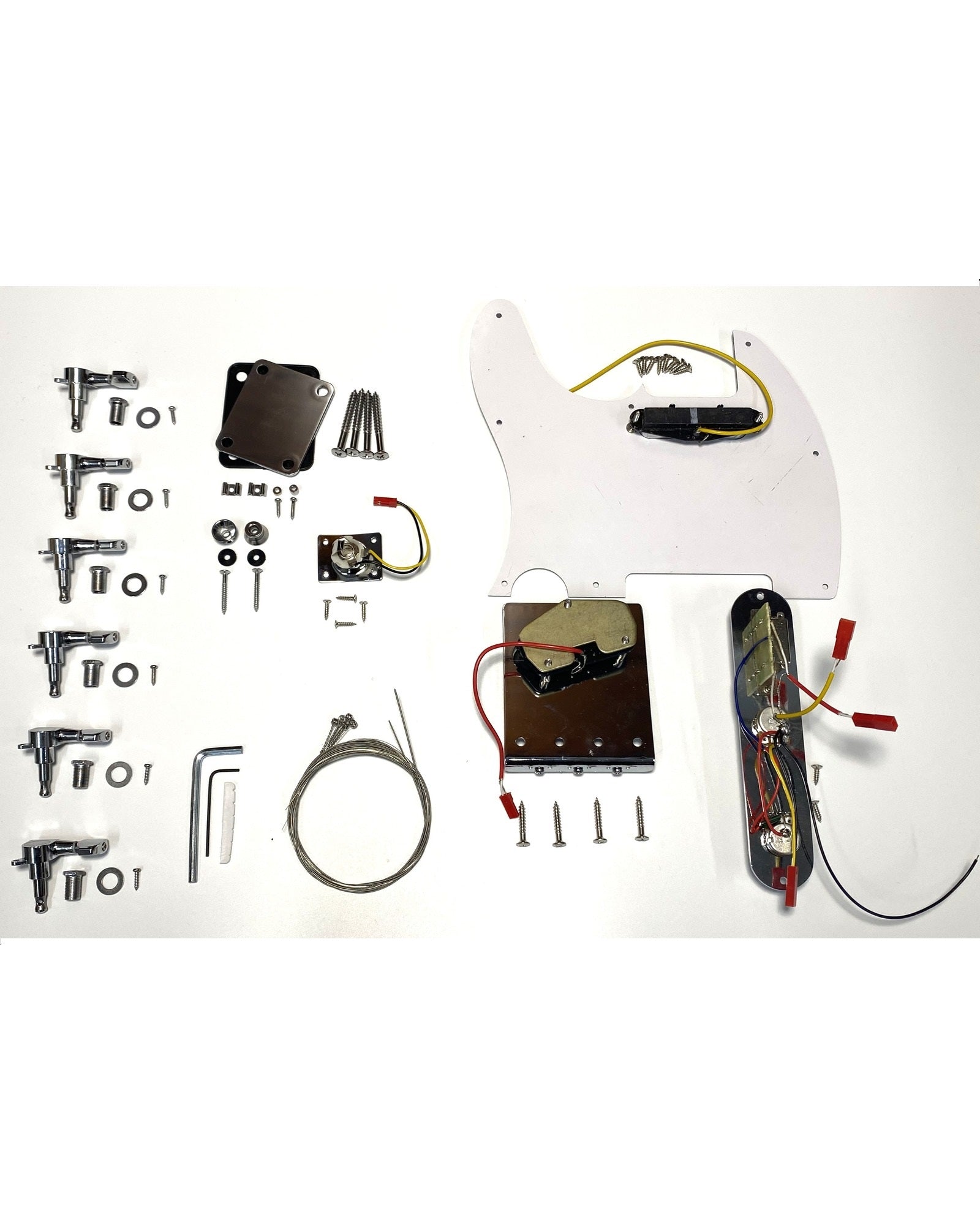 TL100PPCRWHNS Complete Electric Guitar Hardware Set – No Soldering Required
