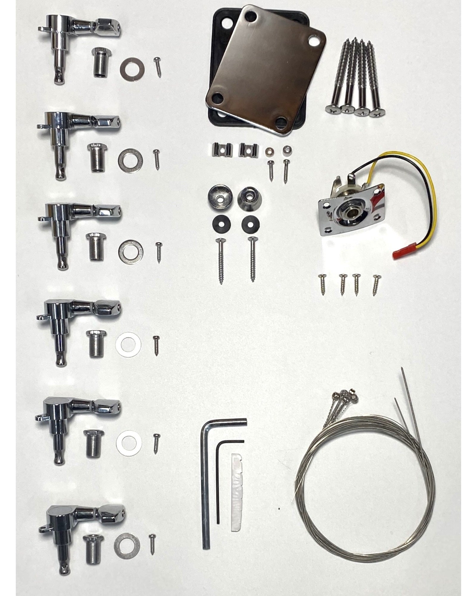 TL100PPCRWHNS Complete Electric Guitar Hardware Set – No Soldering Required