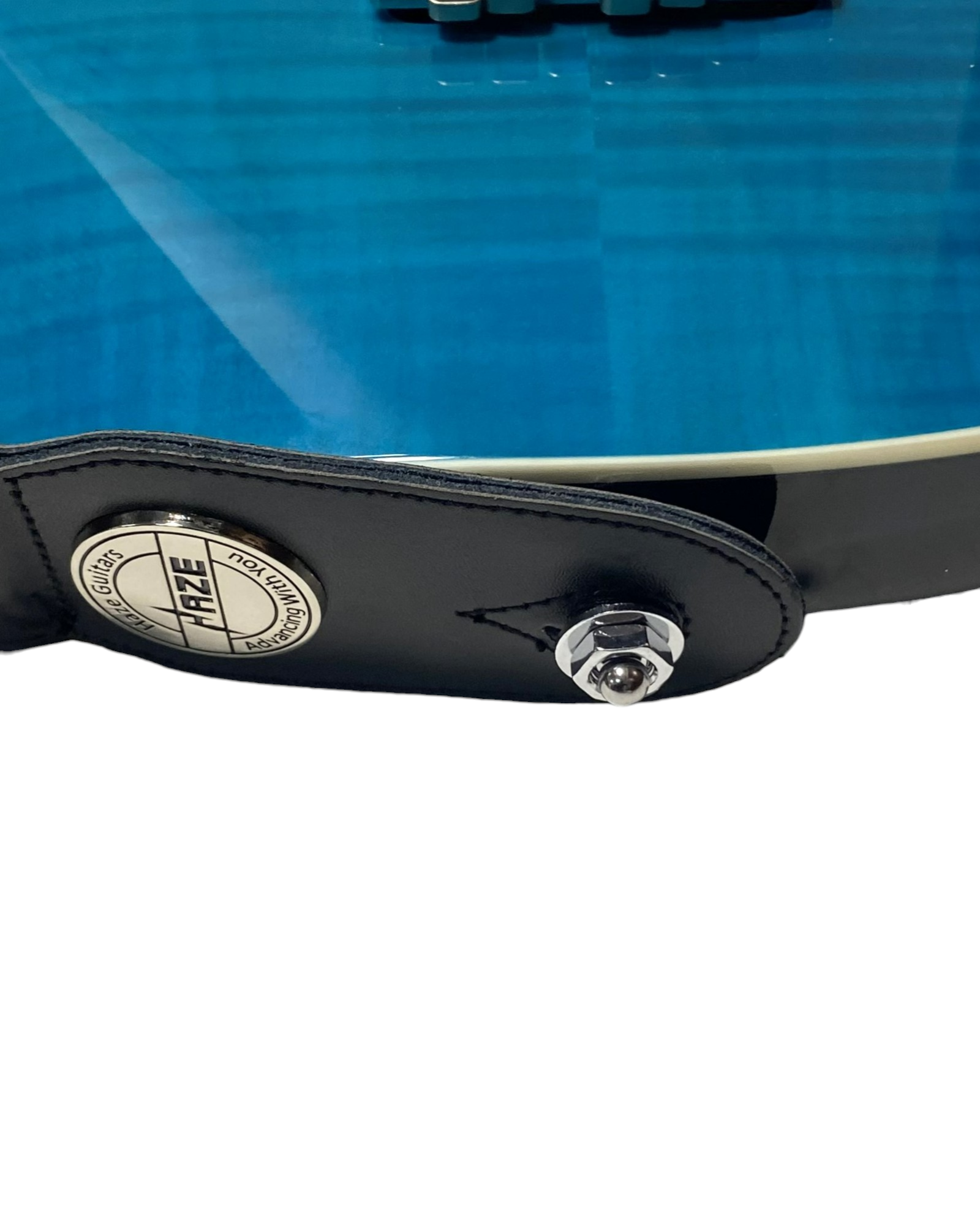 Haze HJKCR Chrome Guitar Strap Lock + Haze Strap Combo