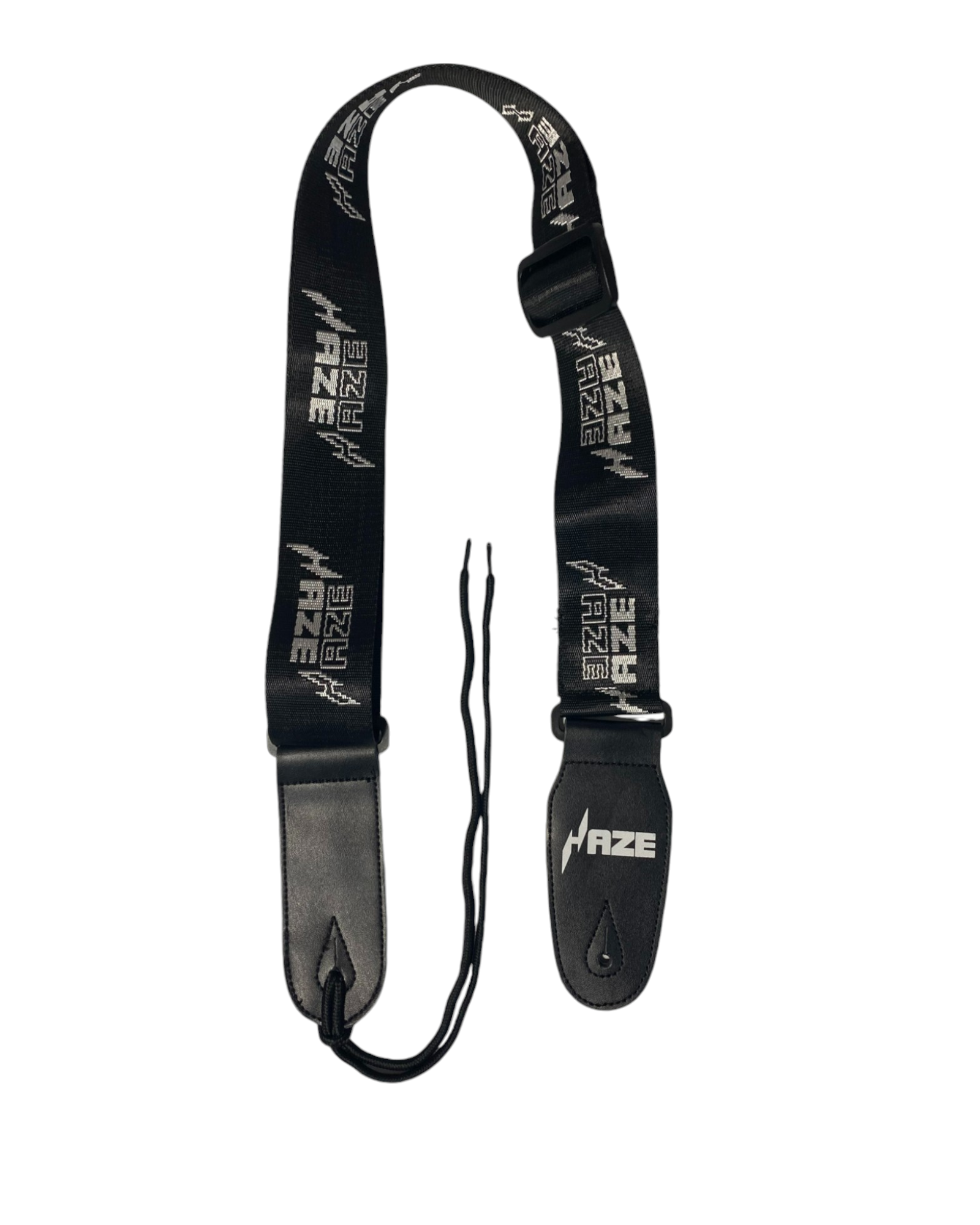 Haze HJKBK Black Guitar Strap Locks + Haze Strap Combo