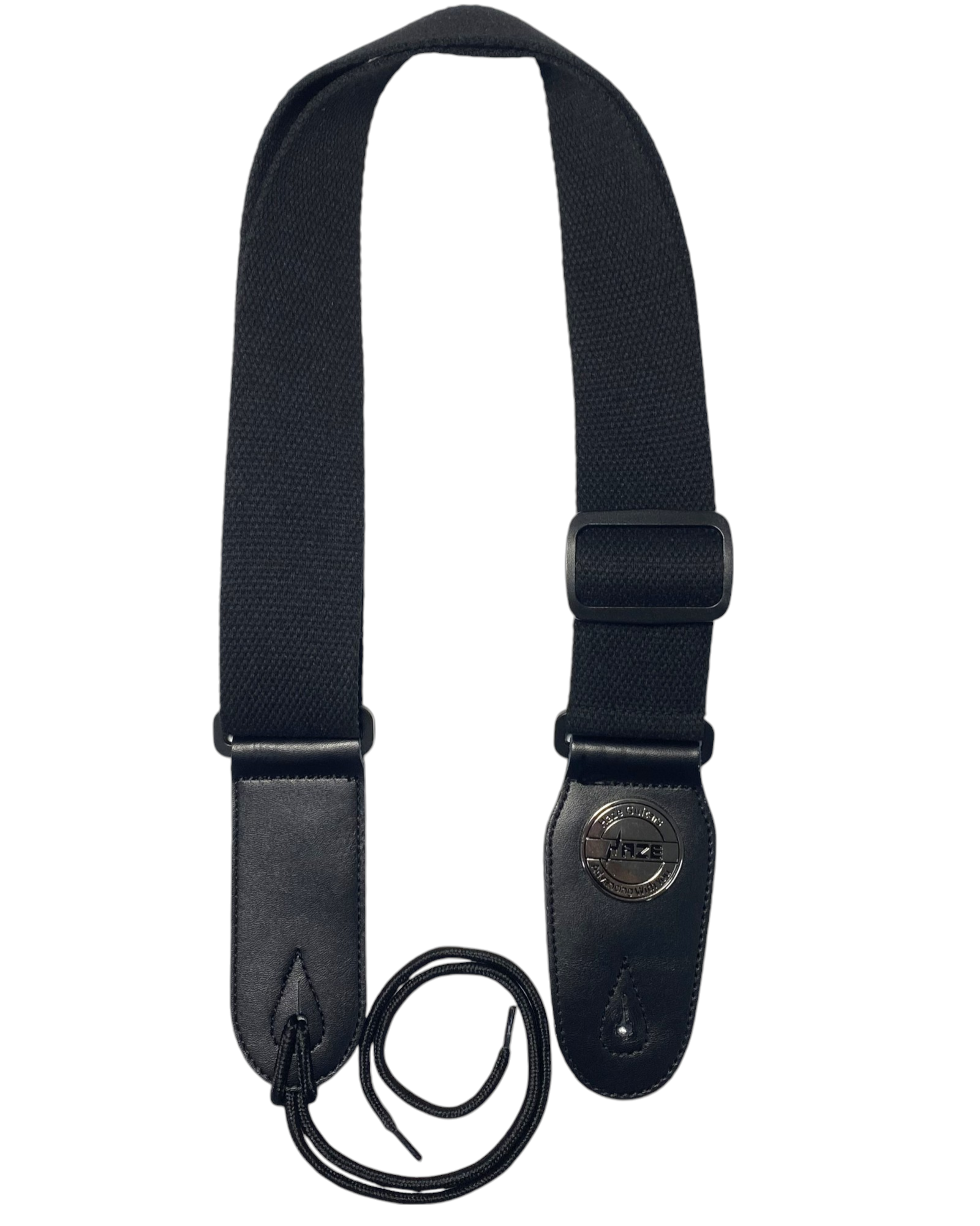 Haze HJKBK Black Guitar Strap Locks + Haze Strap Combo