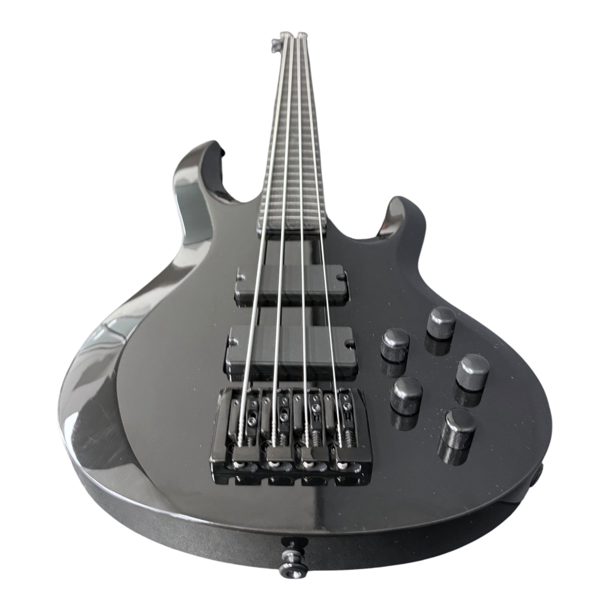 Haze SPB3270BK Fretless 4-String Electric Bass Guitar,Black,Neck-Thru + Free Gig Bag