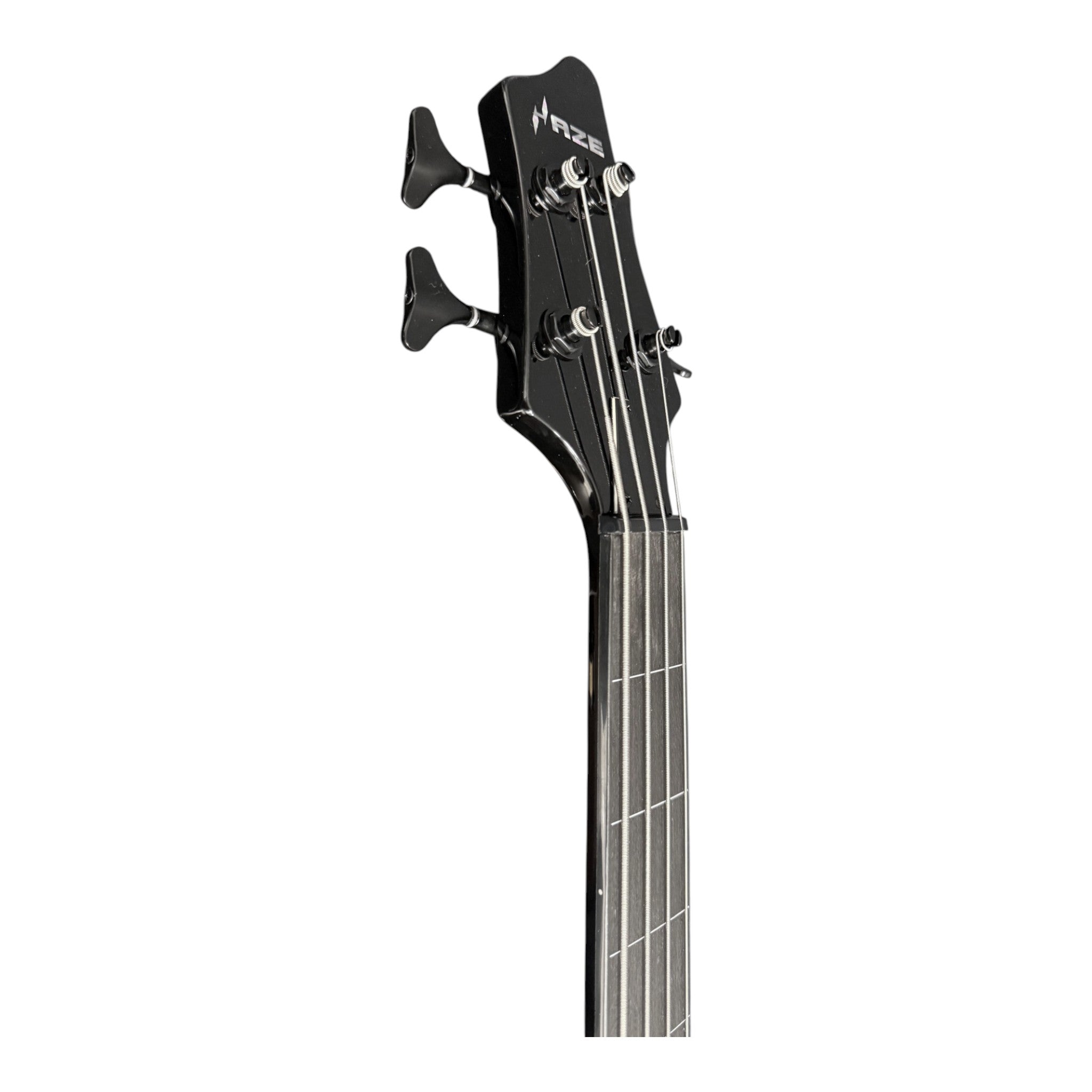 Haze SPB3270BK Fretless 4-String Electric Bass Guitar,Black,Neck-Thru + Free Gig Bag