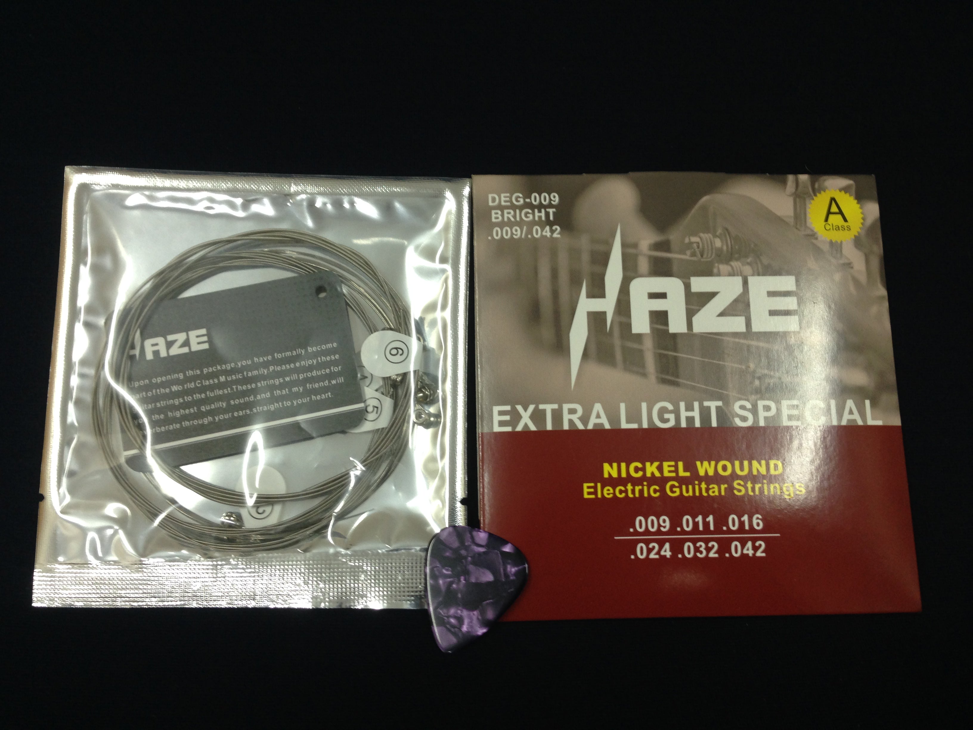 Haze DEG009 Electric Guitar String + 3 Picks