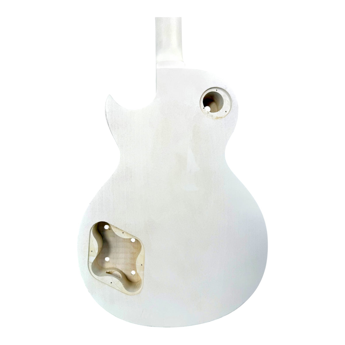 E238DIYWH White-Primed Arched Top Solid Basswood Body Maple Set-Neck HLP H-H Electric Guitar DIY Kit - Complete No-Soldering w/ 3-Ply Ivory Trims & Chrome Hardware