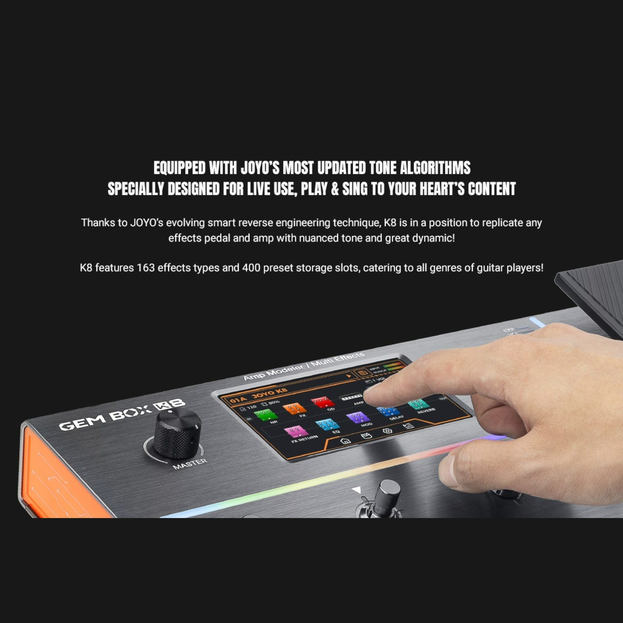 Joyo GEMBOX K8 Guitar Amp Modeller Multi-Effects Processor w/ Built-In USB-C Audio Interface & Expression Pedal - GEMBOXK8