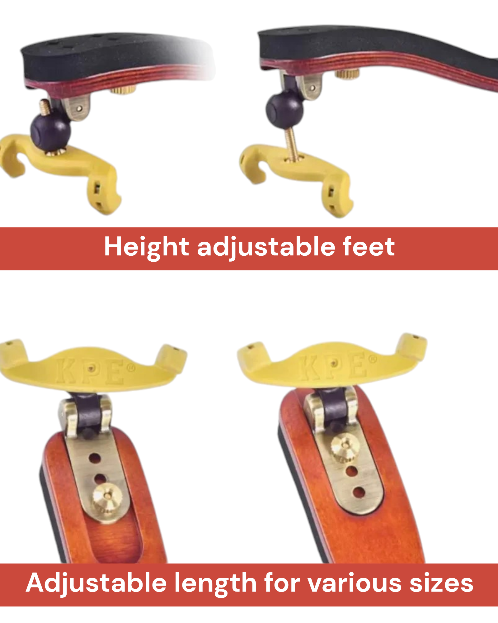 Kapaier Collapsible Arched Violin Shoulder Rest for 3/4 and 4/4 Size - NO950