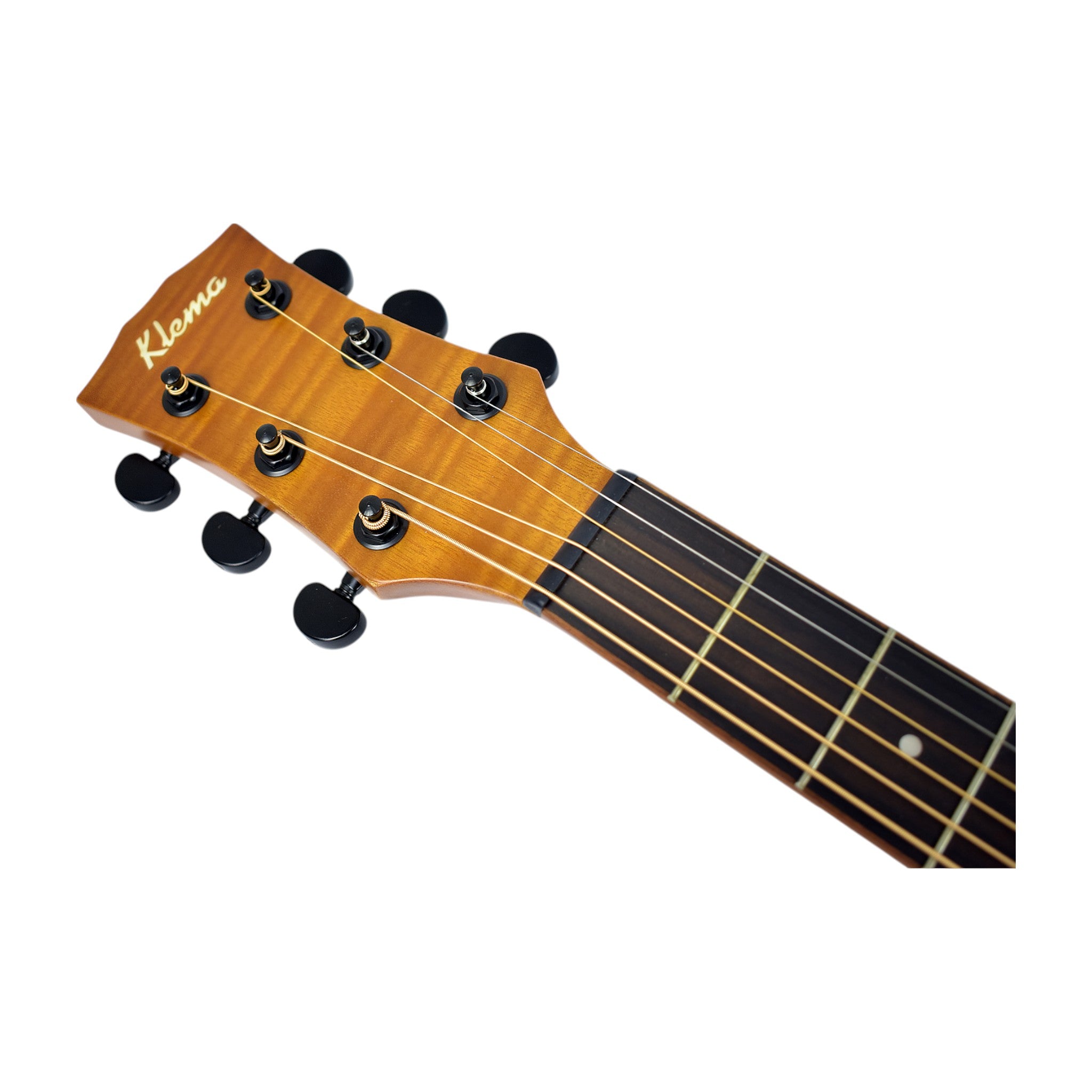 Klema K200JC Solid Canadian Cedar Top Flamed Mahogany Body Jumbo Acoustic Guitar - Natural