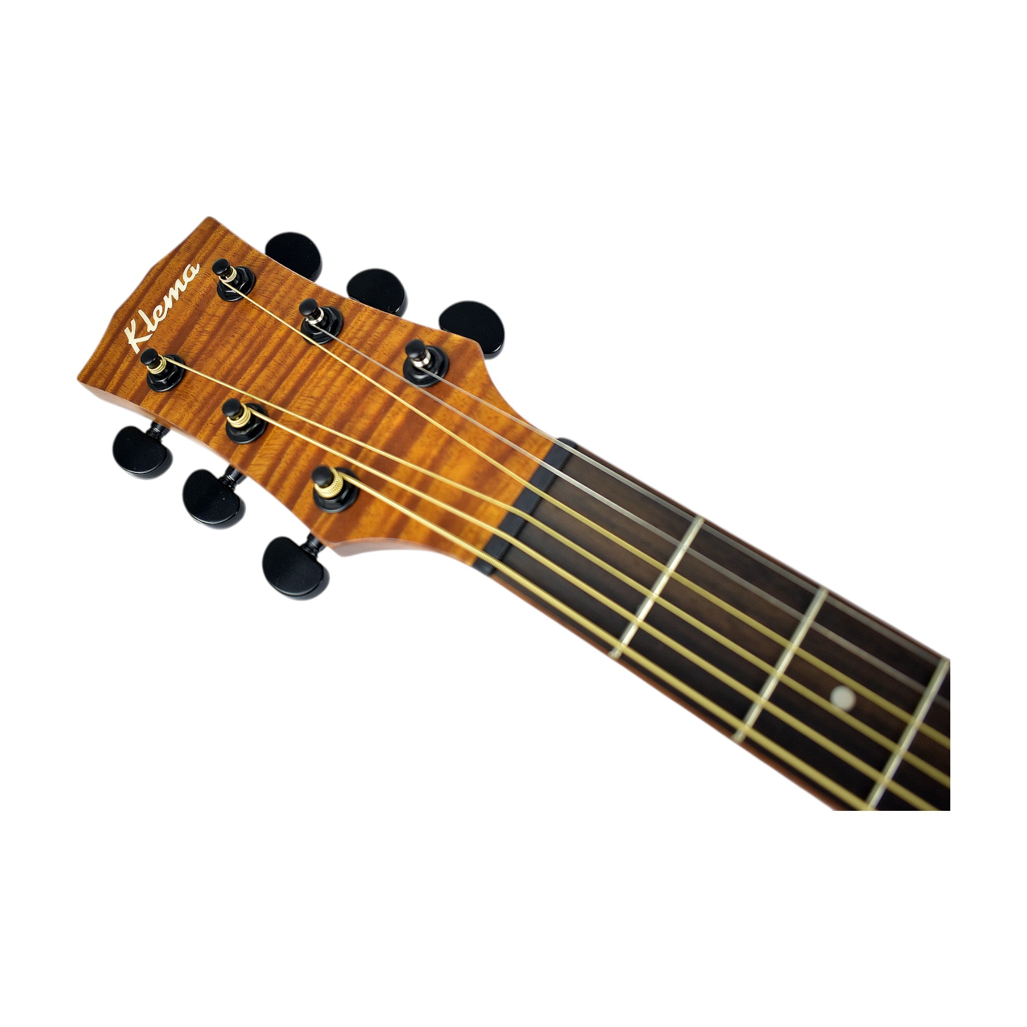 Klema K200JCCE Solid Canadian Cedar Fishman Pickups/Tuner Jumbo Acoustic Guitar - Natural