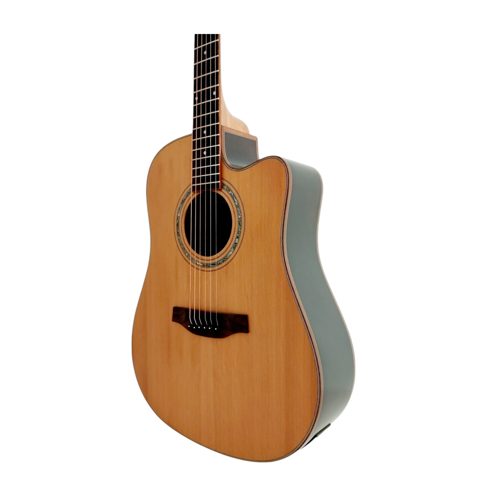 Klema K300DCCE Solid Canadian Cedar Top Indian Rosewood Body Fishman Pickup Acoustic Guitar - Natural
