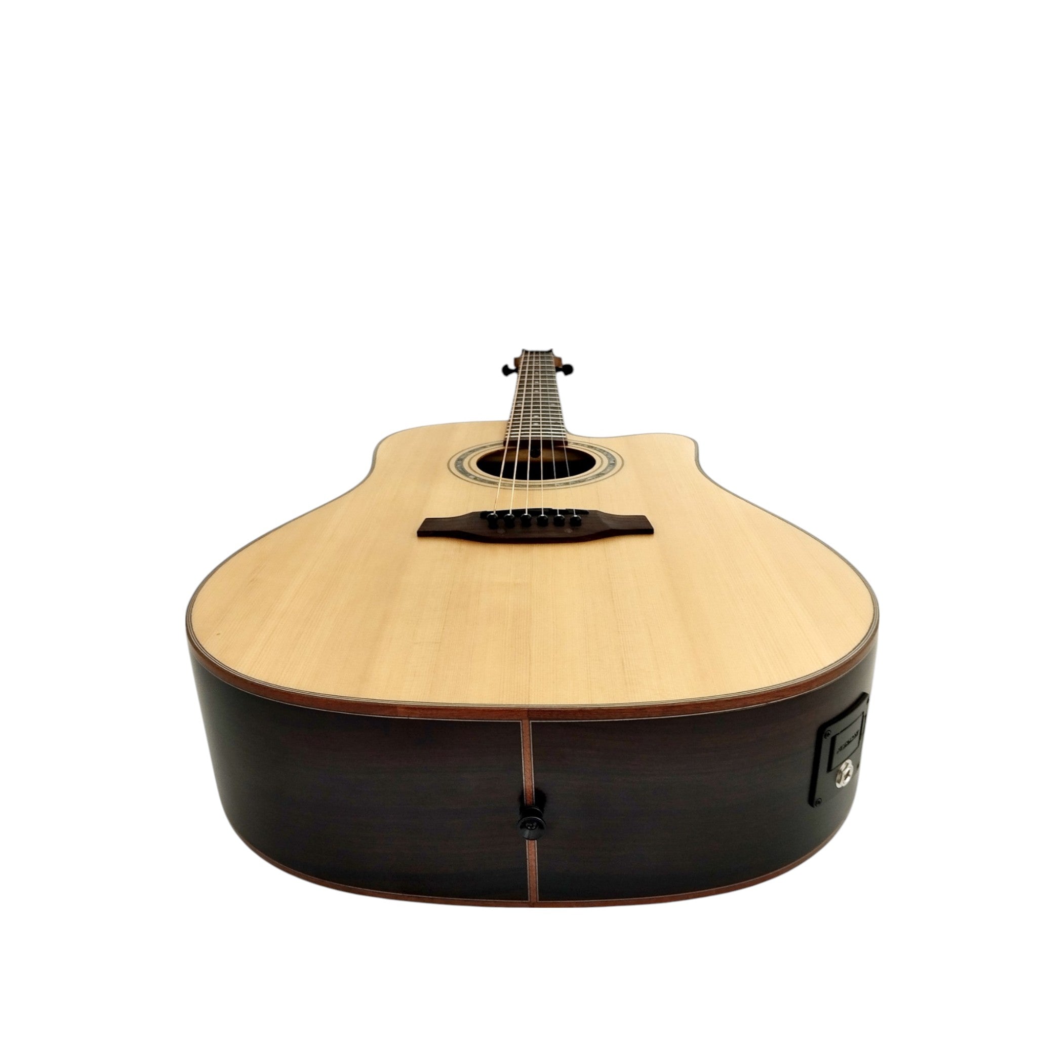 Klema K300DSCE Solid Spruce Sitka Fishman Pickup/Tuner Acoustic Guitar with Hard Case