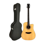 Klema K300DSCE Solid Spruce Sitka Fishman Pickup/Tuner Acoustic Guitar with Hard Case