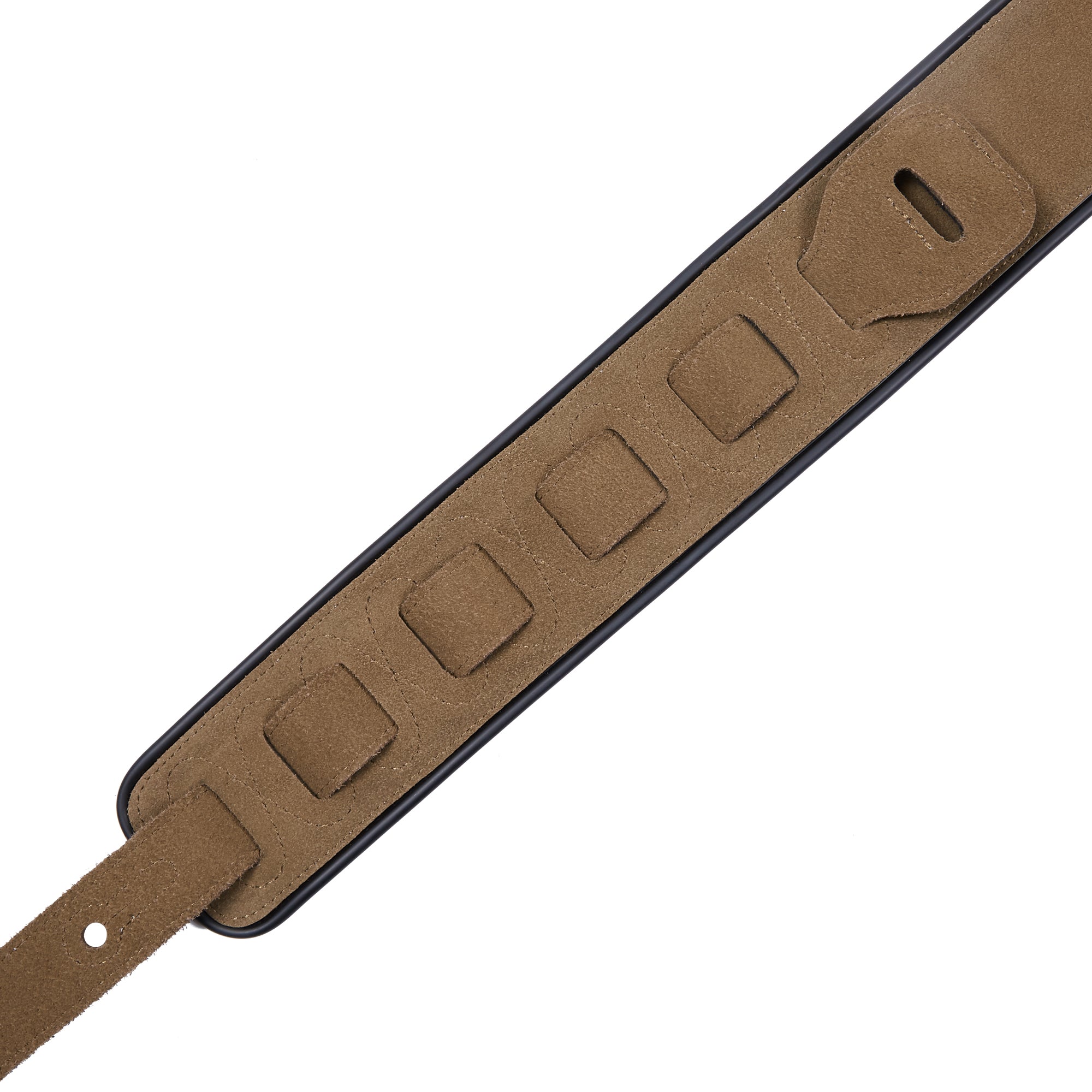 Amumu LE01EBK Embroidered Totem Guitar Strap Black Premium Suede Leather