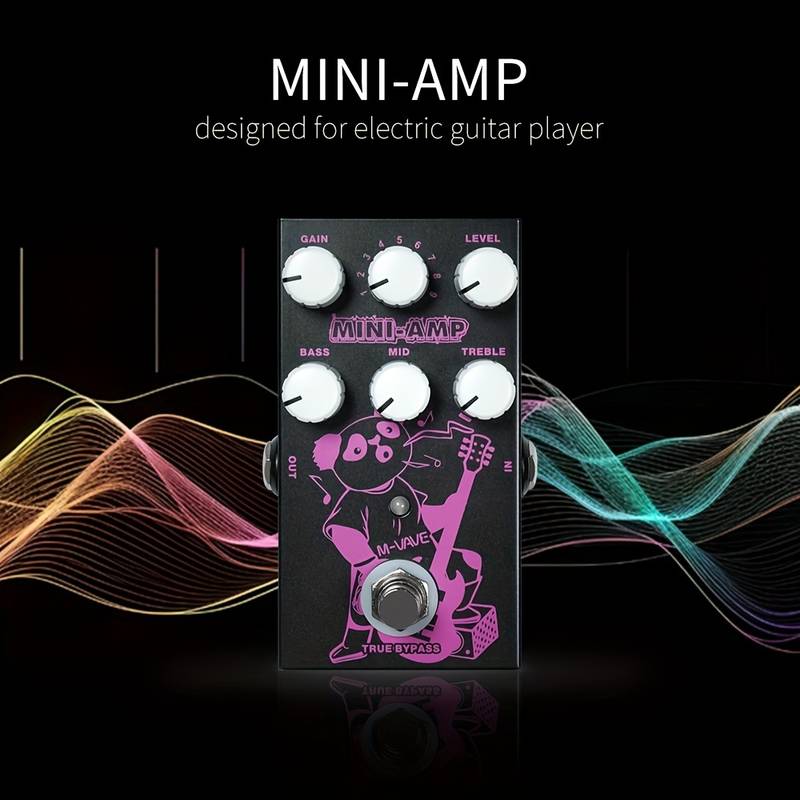 M-VAVE MINI-AMP Pre-amp Simulation Guitar Effect Pedal with Bonus Patch Cables - MINIAMPP014015M